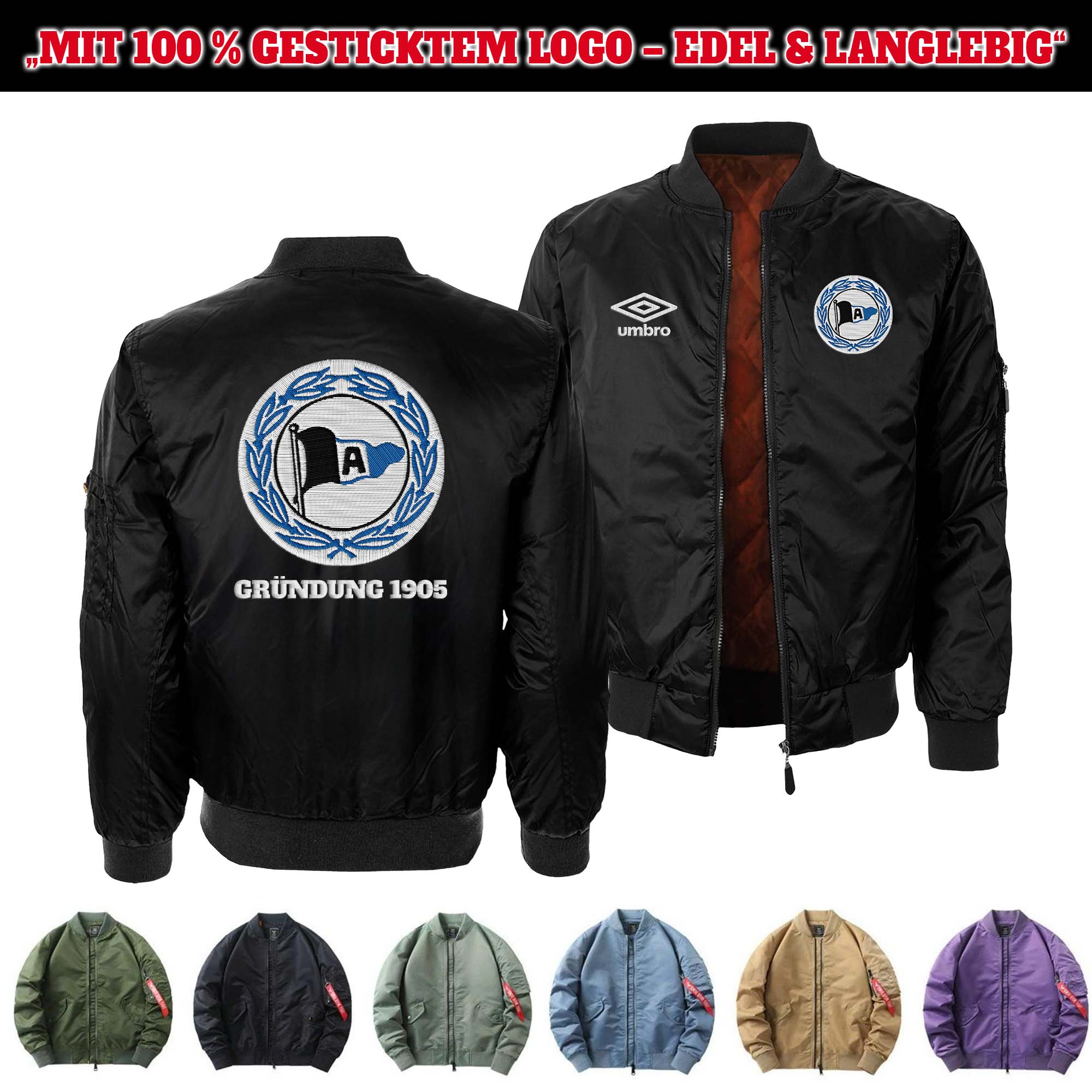 Arminia Bielefeld Embroidered Bomber Jacket PT75862