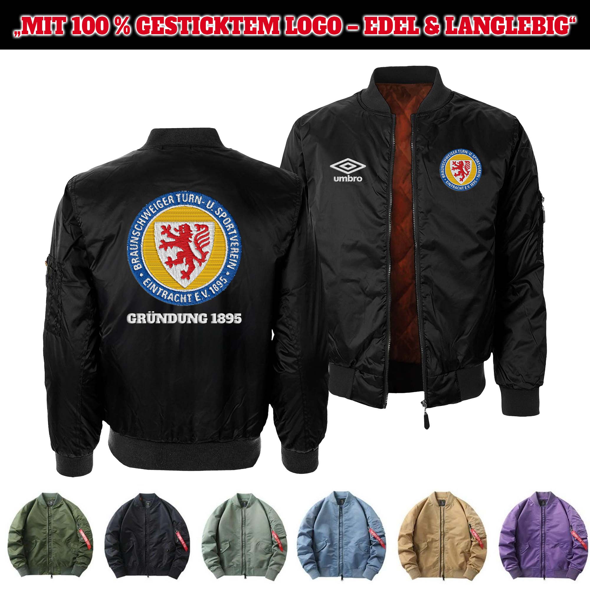 Eintracht Braunschweig Embroidered Bomber Jacket PT75864