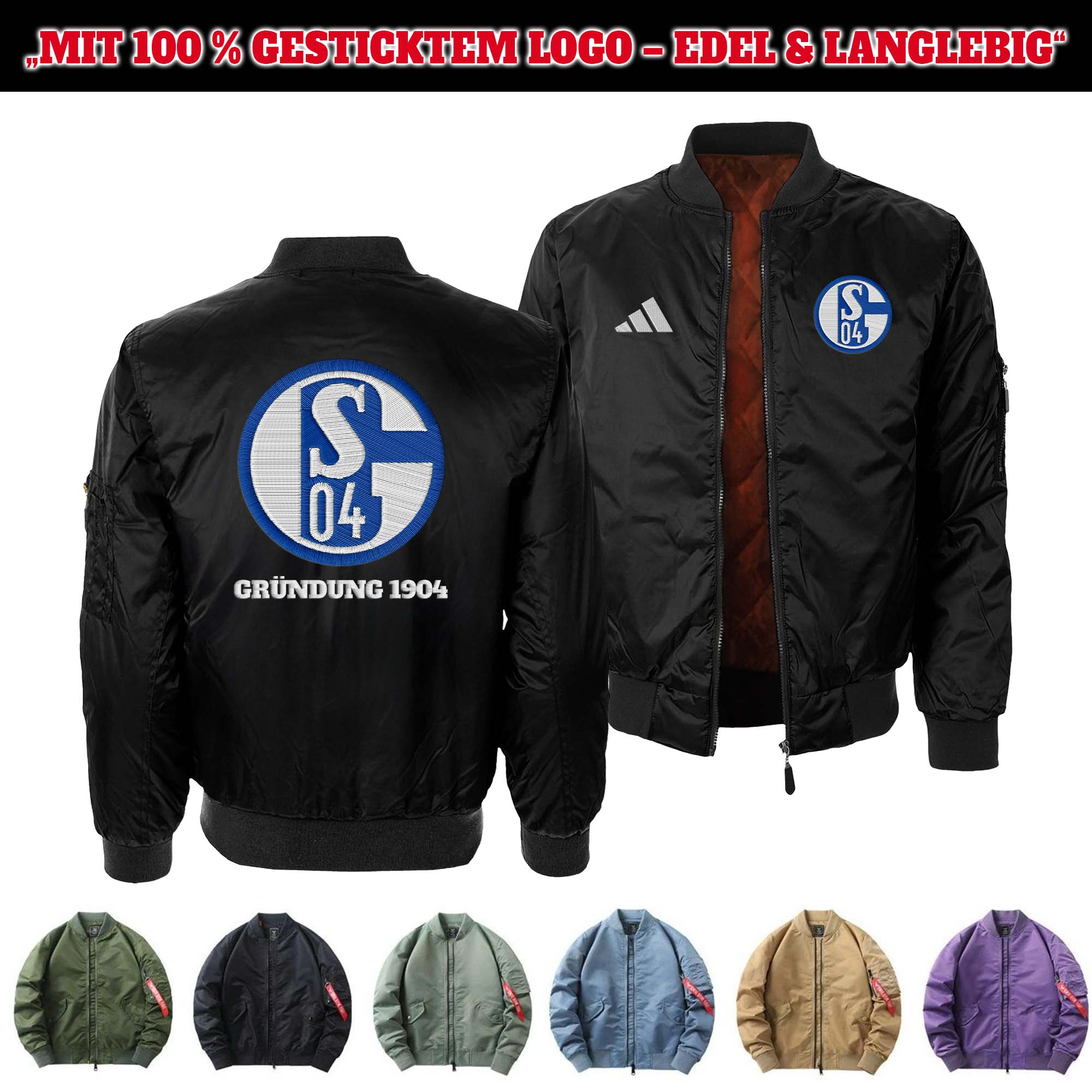 FC Schalke 04 Embroidered Bomber Jacket PT75865