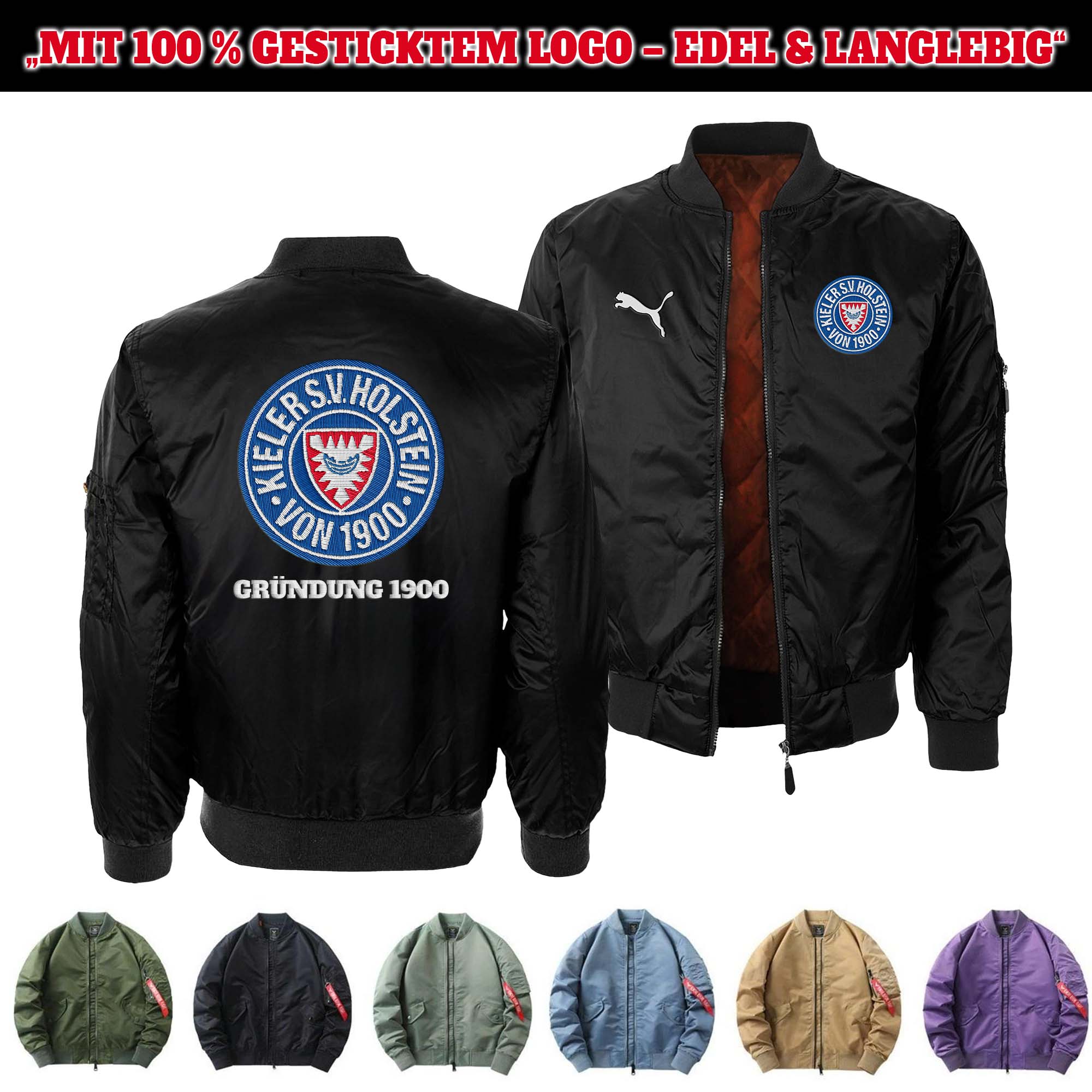 Holstein Kiel Embroidered Bomber Jacket PT75869