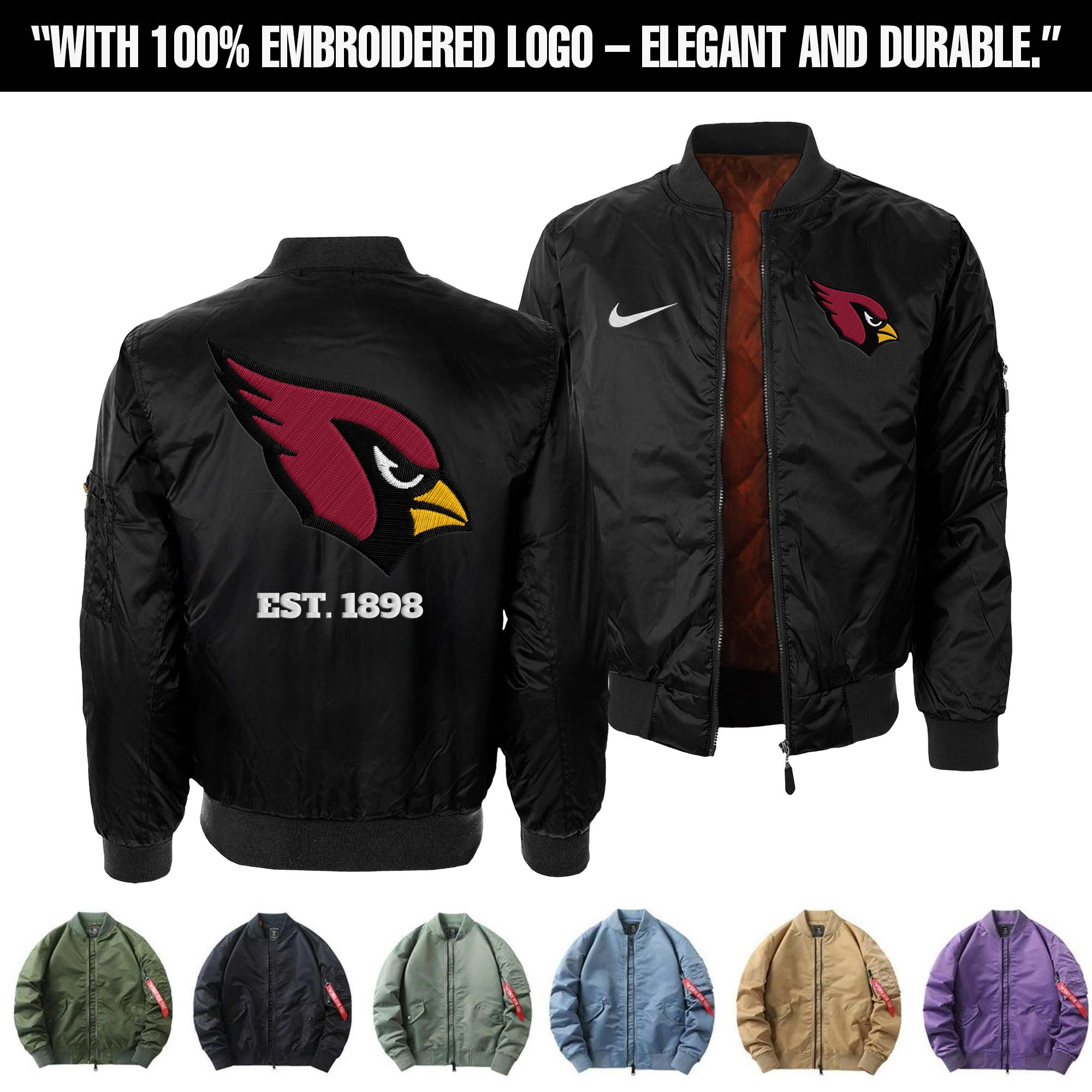 Arizona Cardinals Embroidered Bomber Jacket PT75880