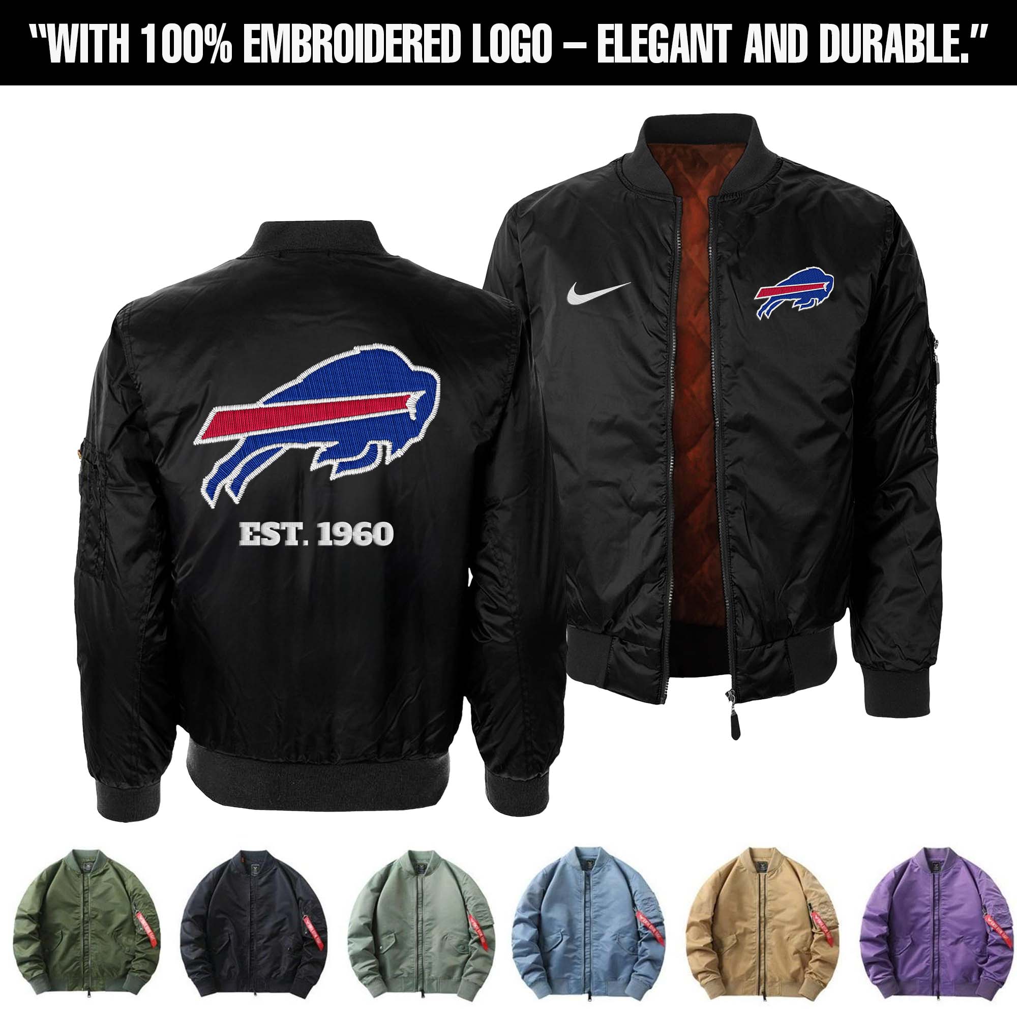 Buffalo Bills Embroidered Bomber Jacket PT75883