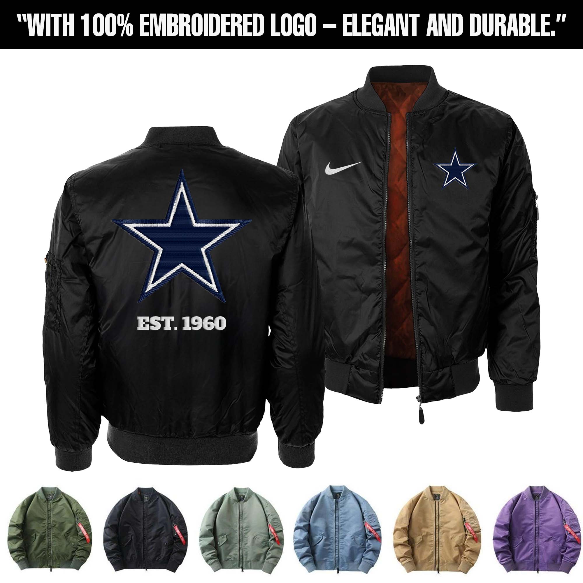 Dallas Cowboys Embroidered Bomber Jacket PT75888