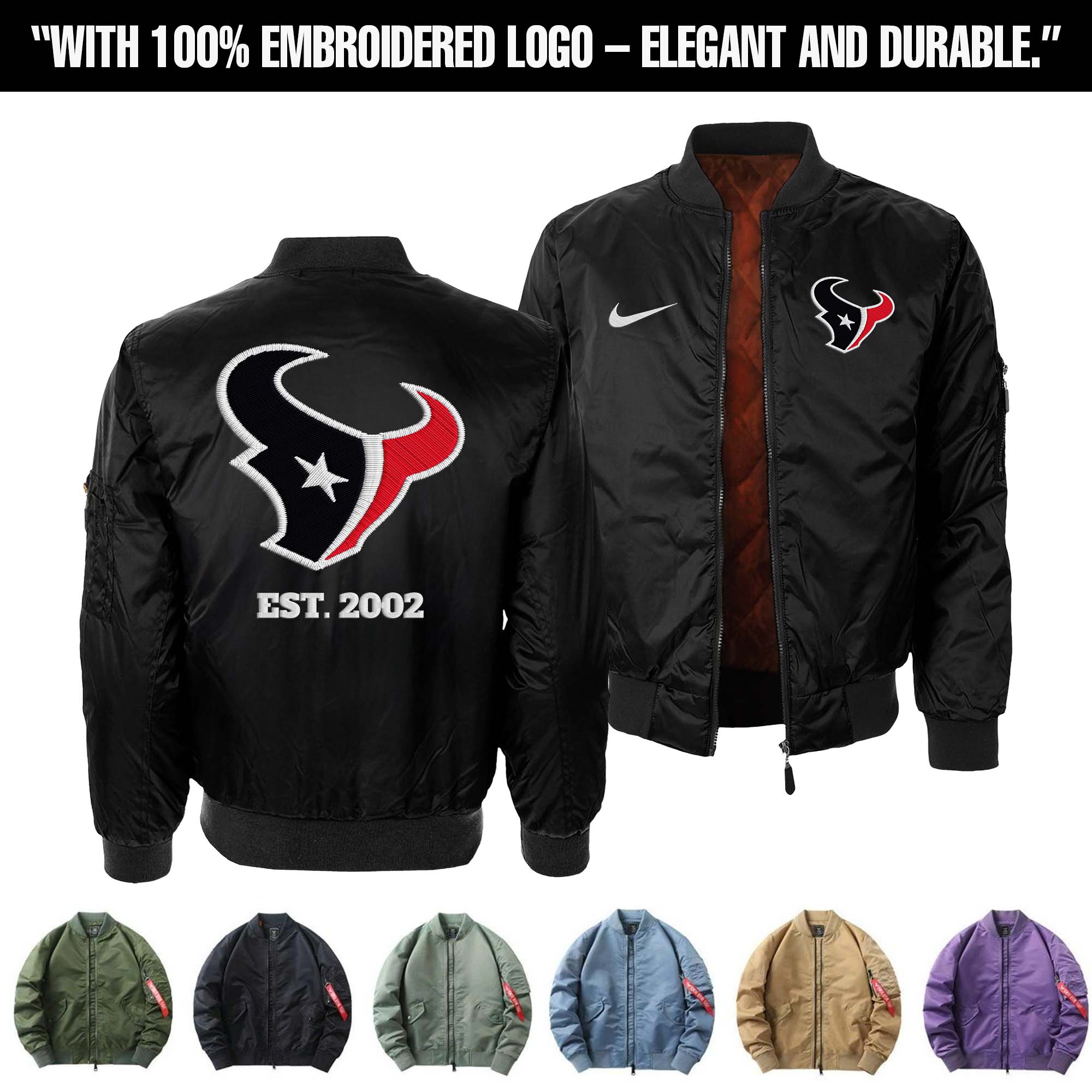 Houston Texans Embroidered Bomber Jacket PT75892