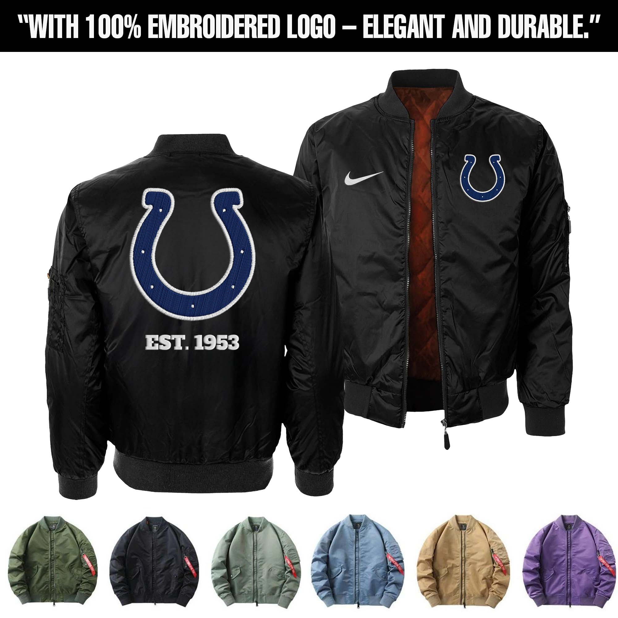 Indianapolis Colts Embroidered Bomber Jacket PT75893