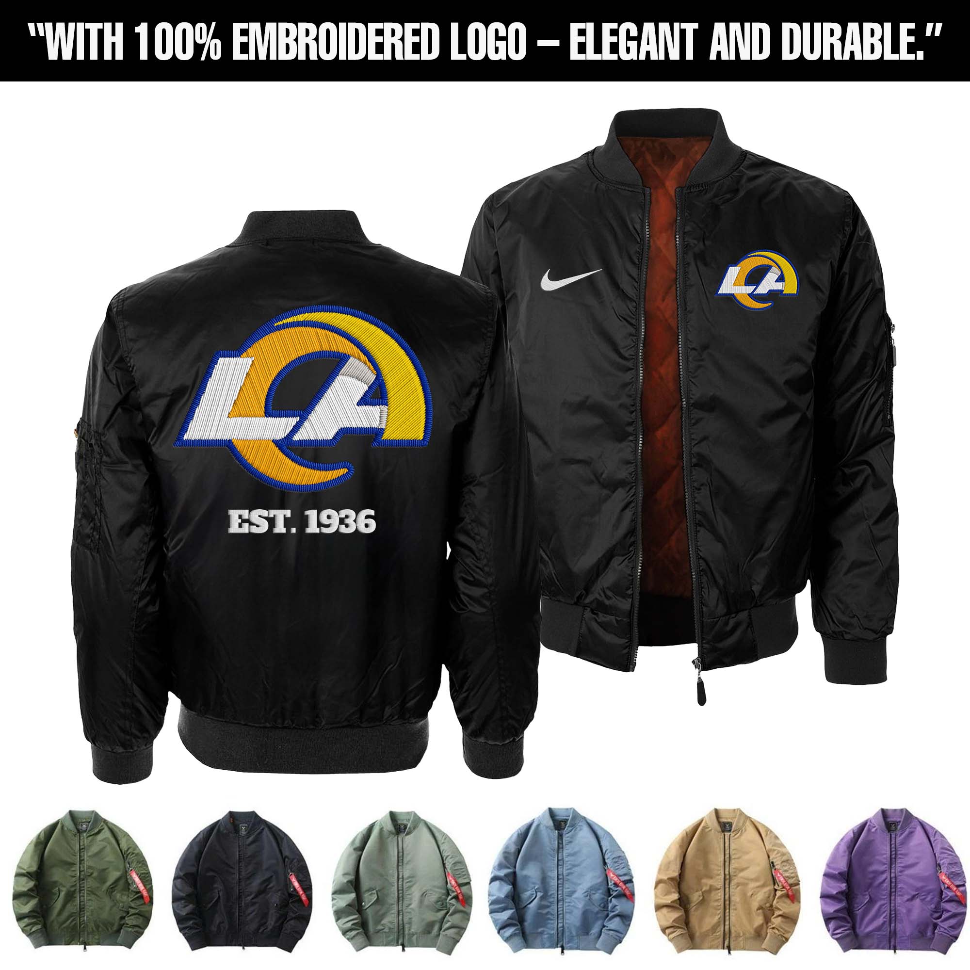 Los Angeles Rams Embroidered Bomber Jacket PT75898