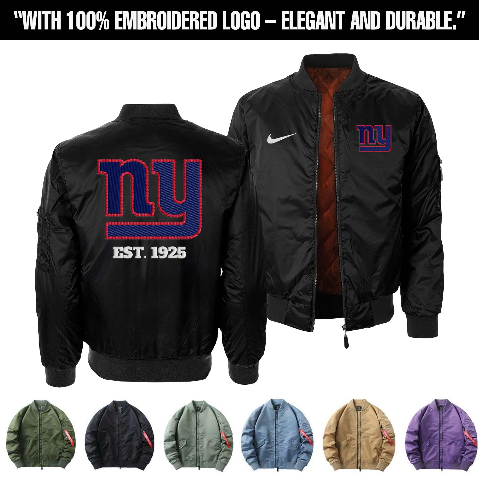 New York Giants Embroidered Bomber Jacket PT75903