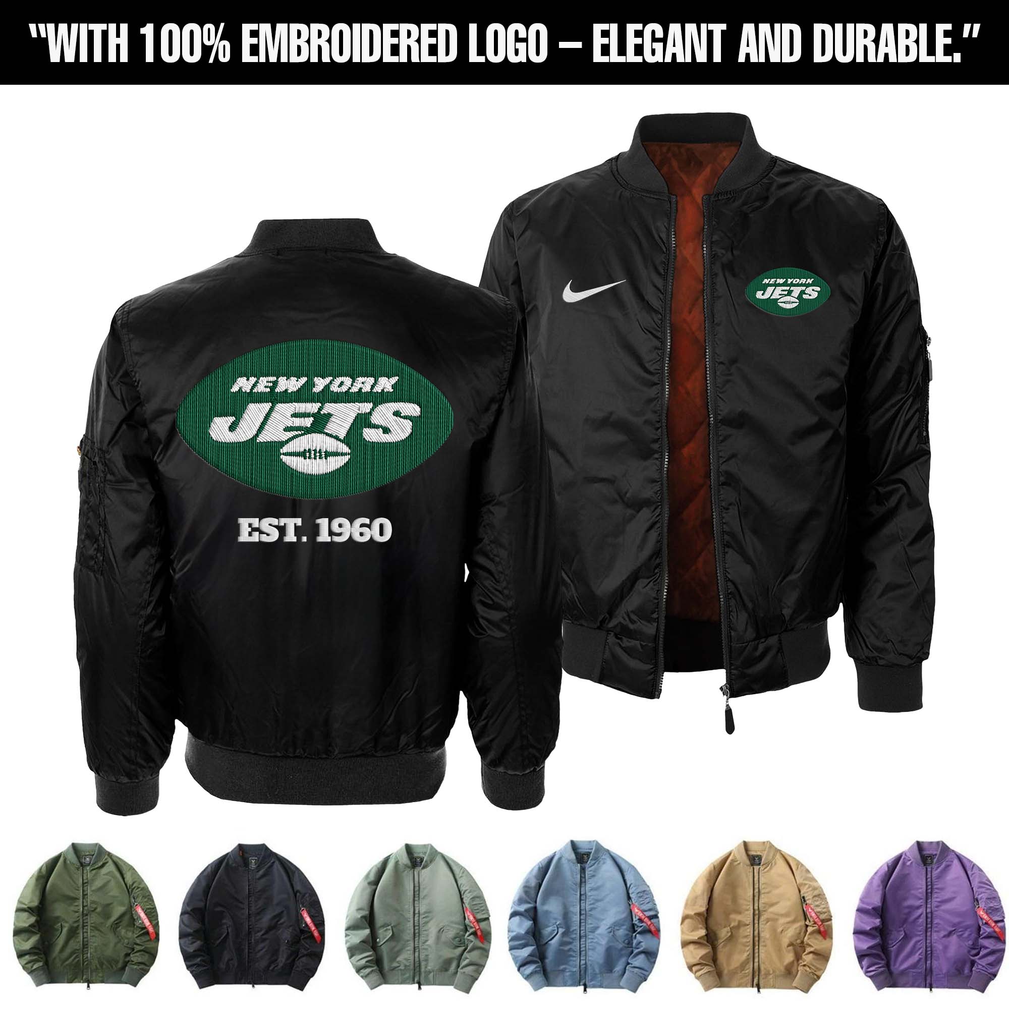 New York Jets Embroidered Bomber Jacket PT75904