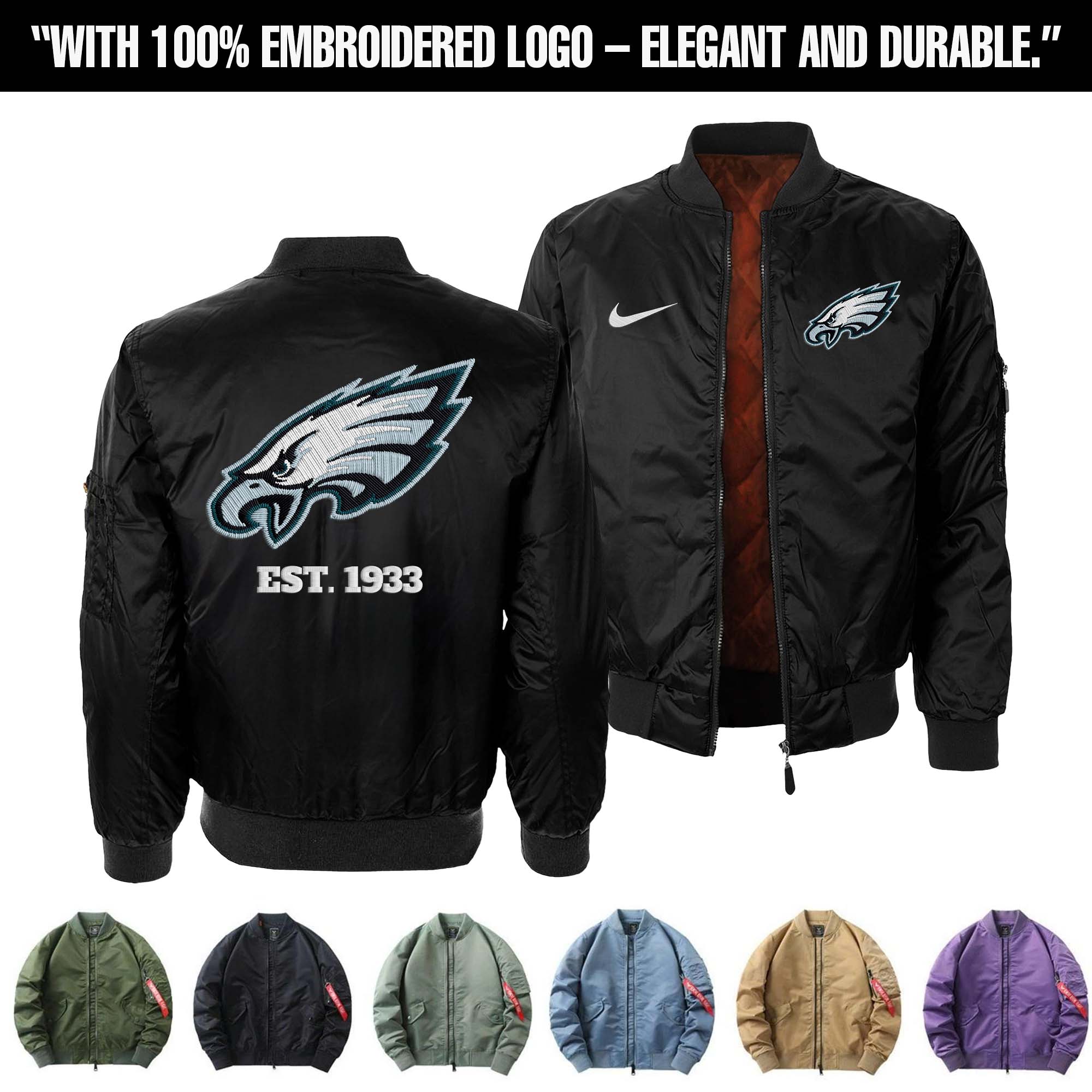 Philadelphia Eagles Embroidered Bomber Jacket PT75905