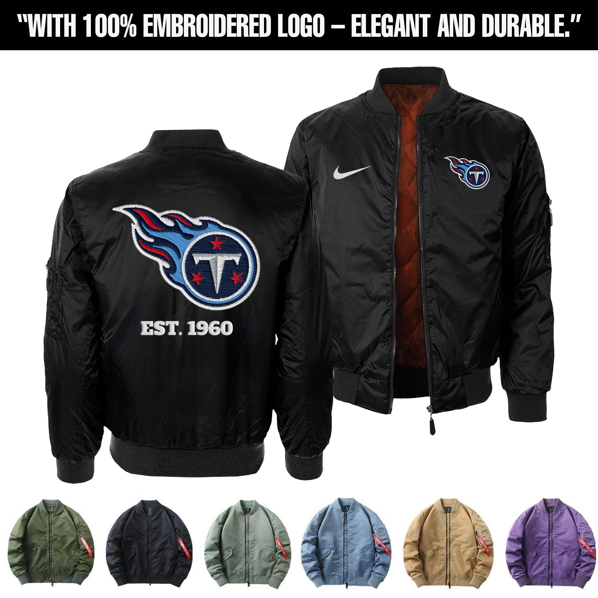 Tennessee Titans Embroidered Bomber Jacket PT75910