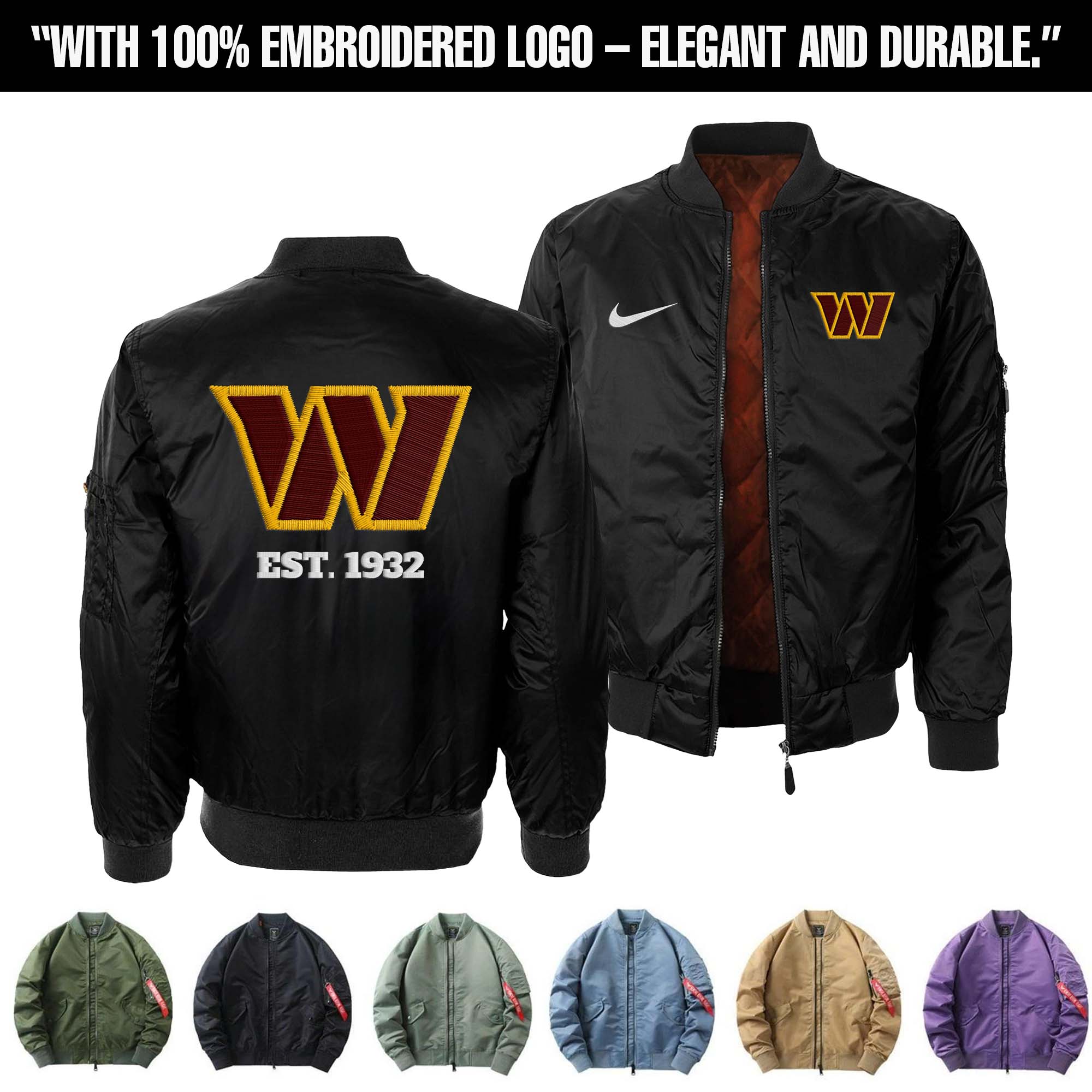 Washington Commanders Embroidered Bomber Jacket PT75911