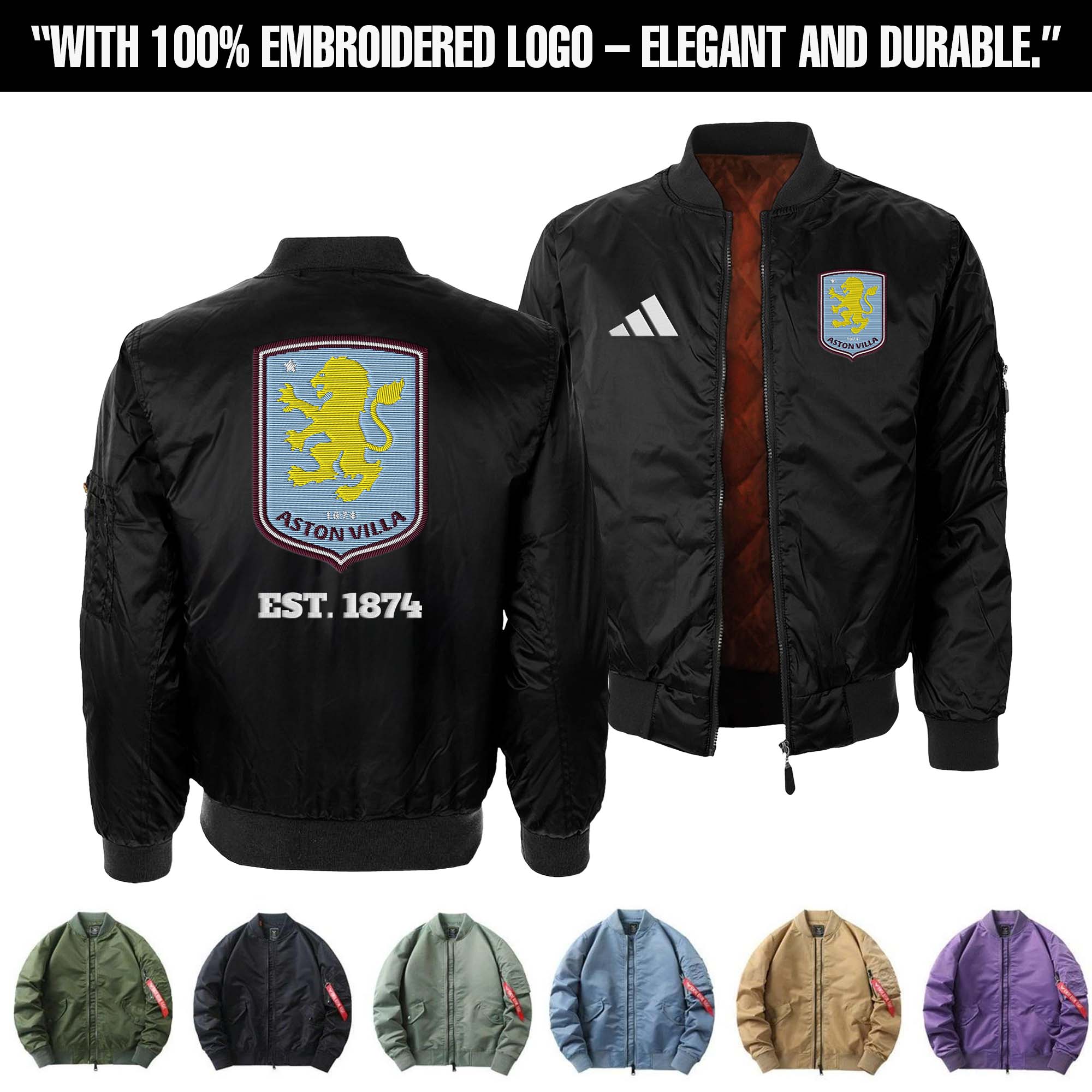 Aston Villa F.C Embroidered Bomber Jacket PT75914