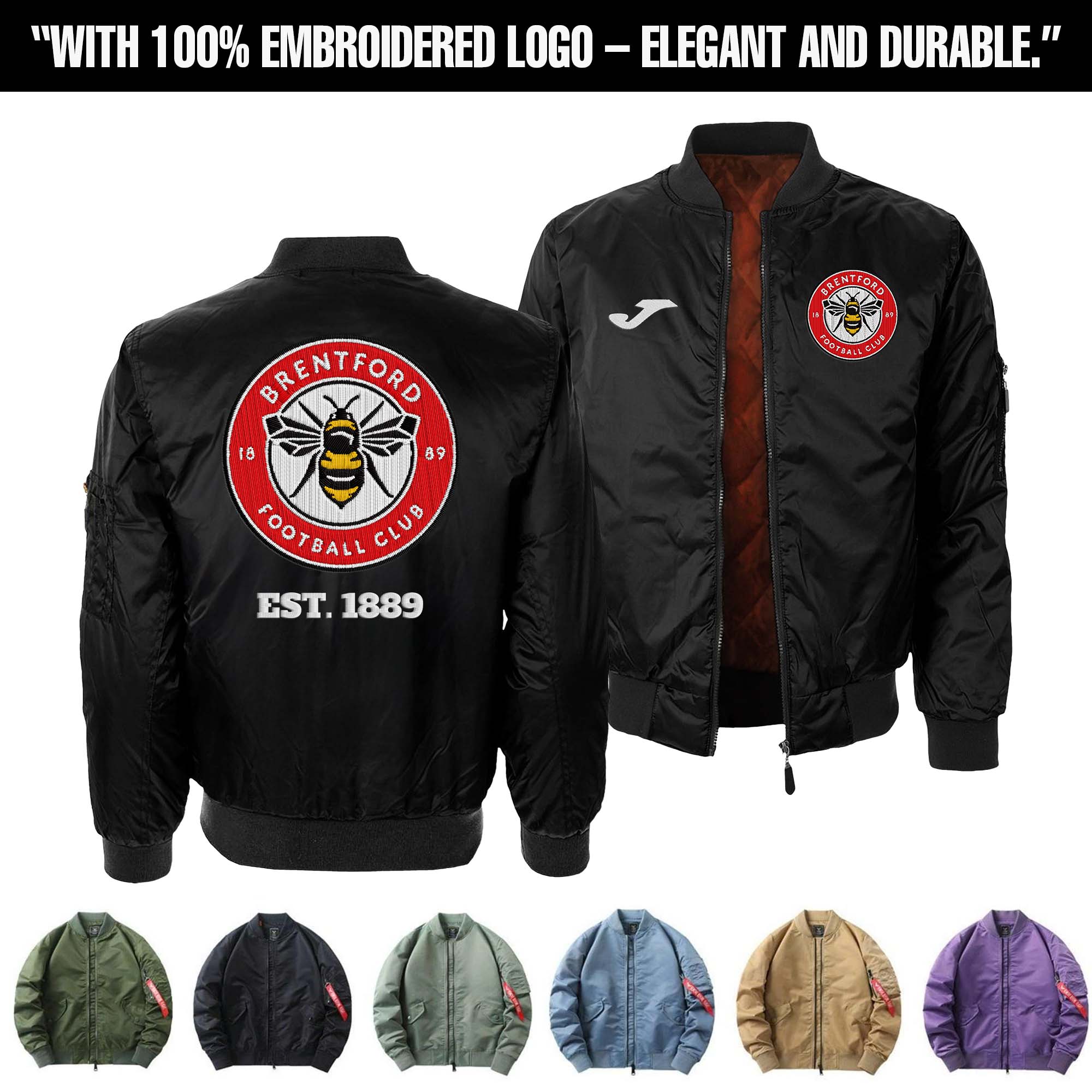 Brentford F.C Embroidered Bomber Jacket PT75915