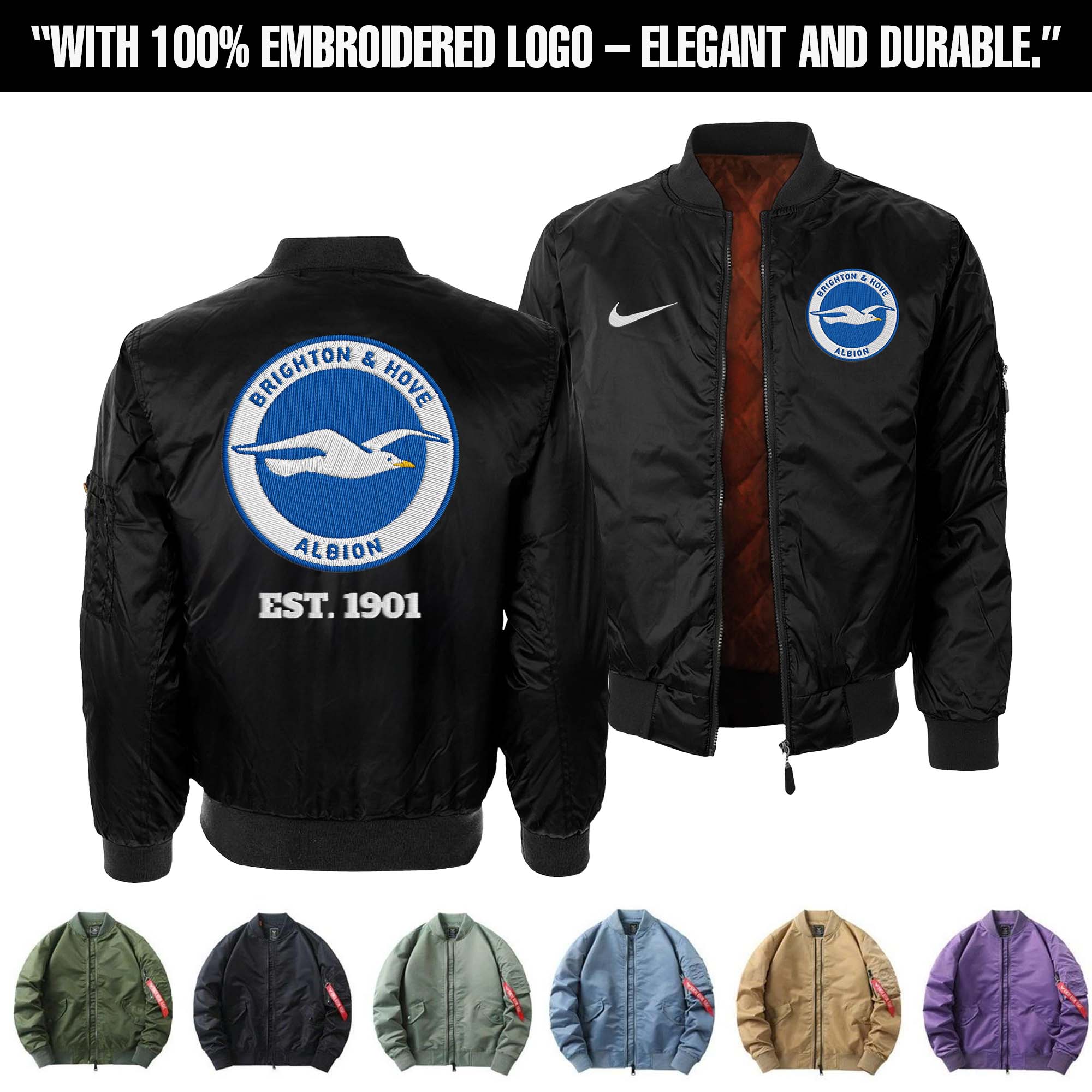 Brighton & Hove Albion F.C Embroidered Bomber Jacket PT75916