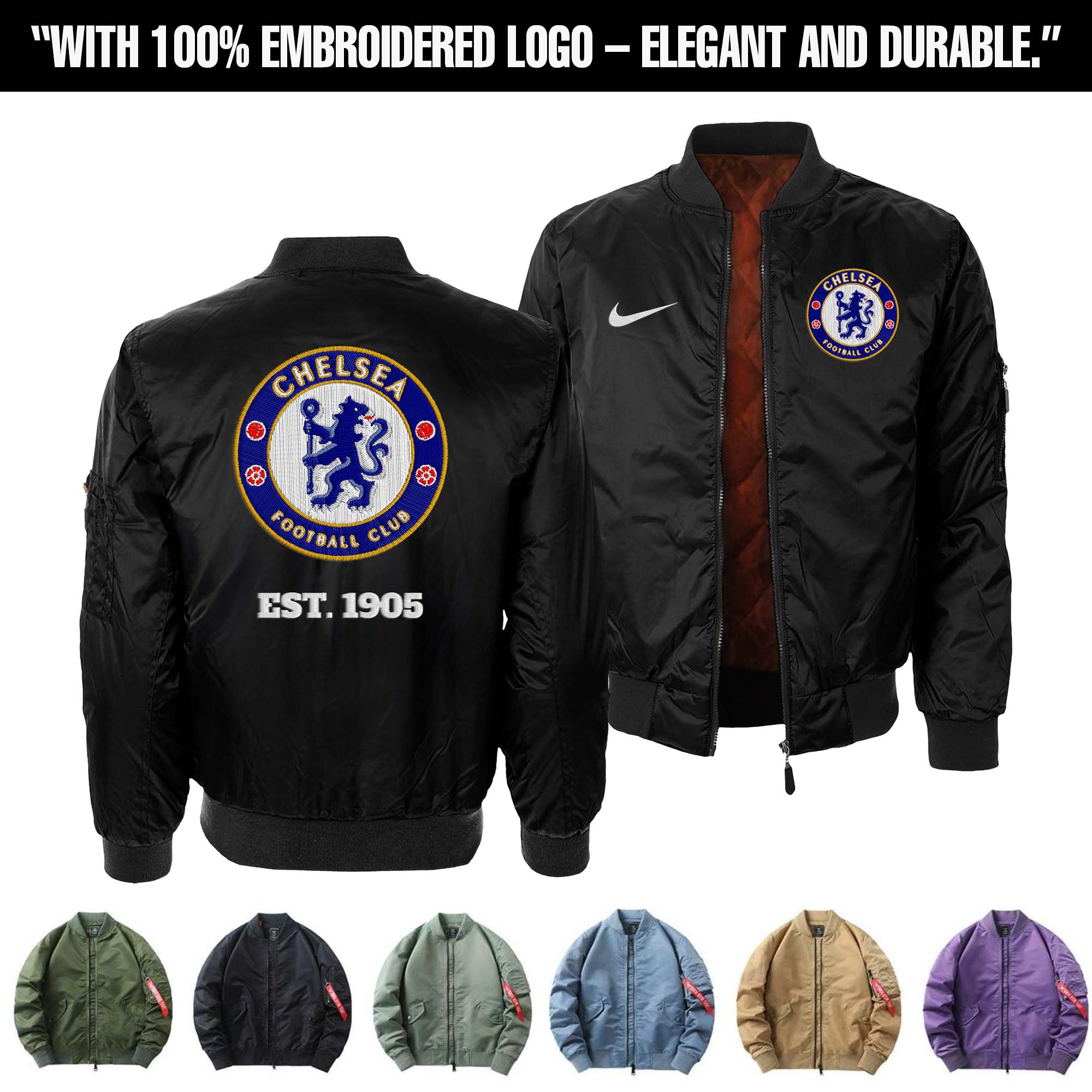 Chelsea F.C Embroidered Bomber Jacket PT75918
