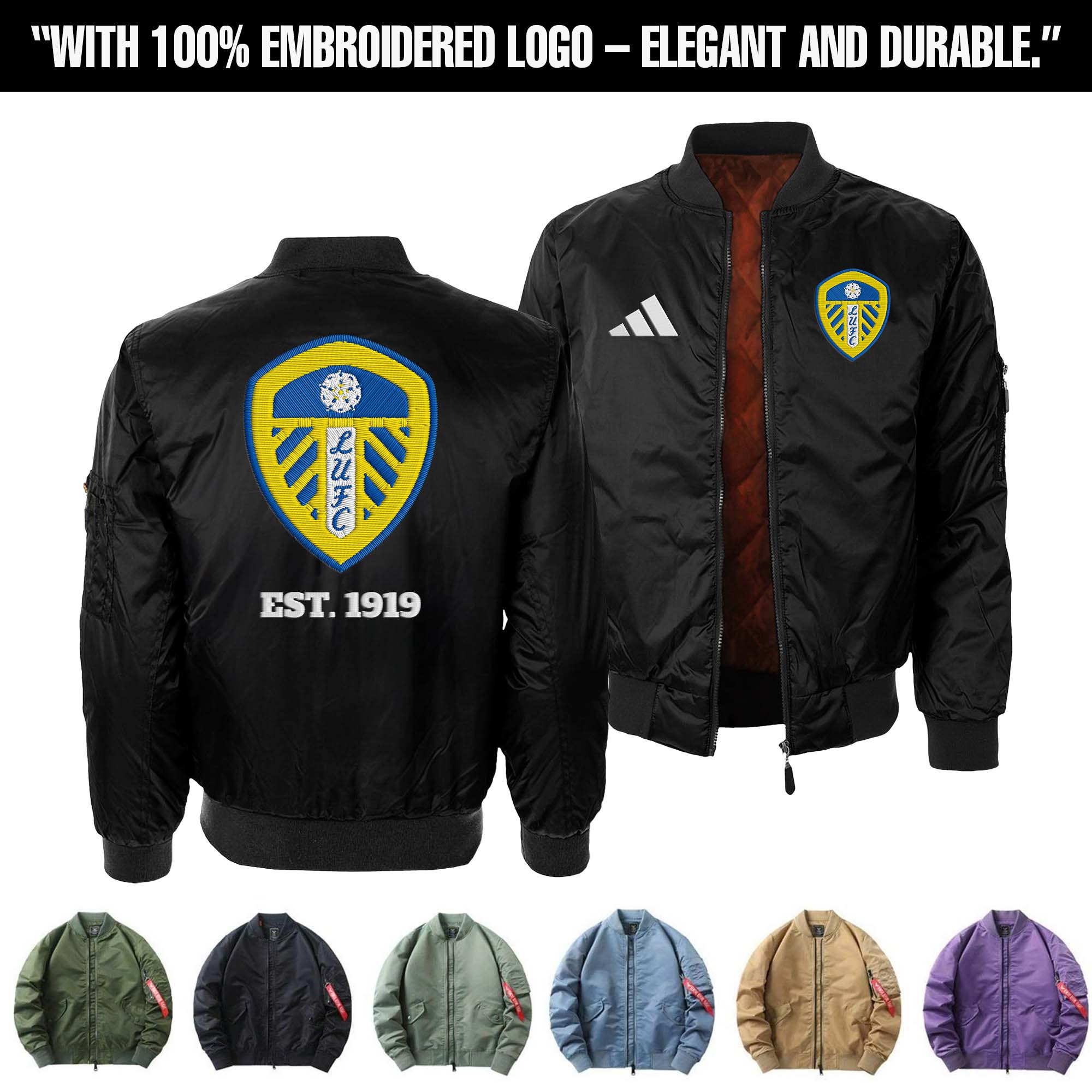 Leeds United F.C Embroidered Bomber Jacket PT75922