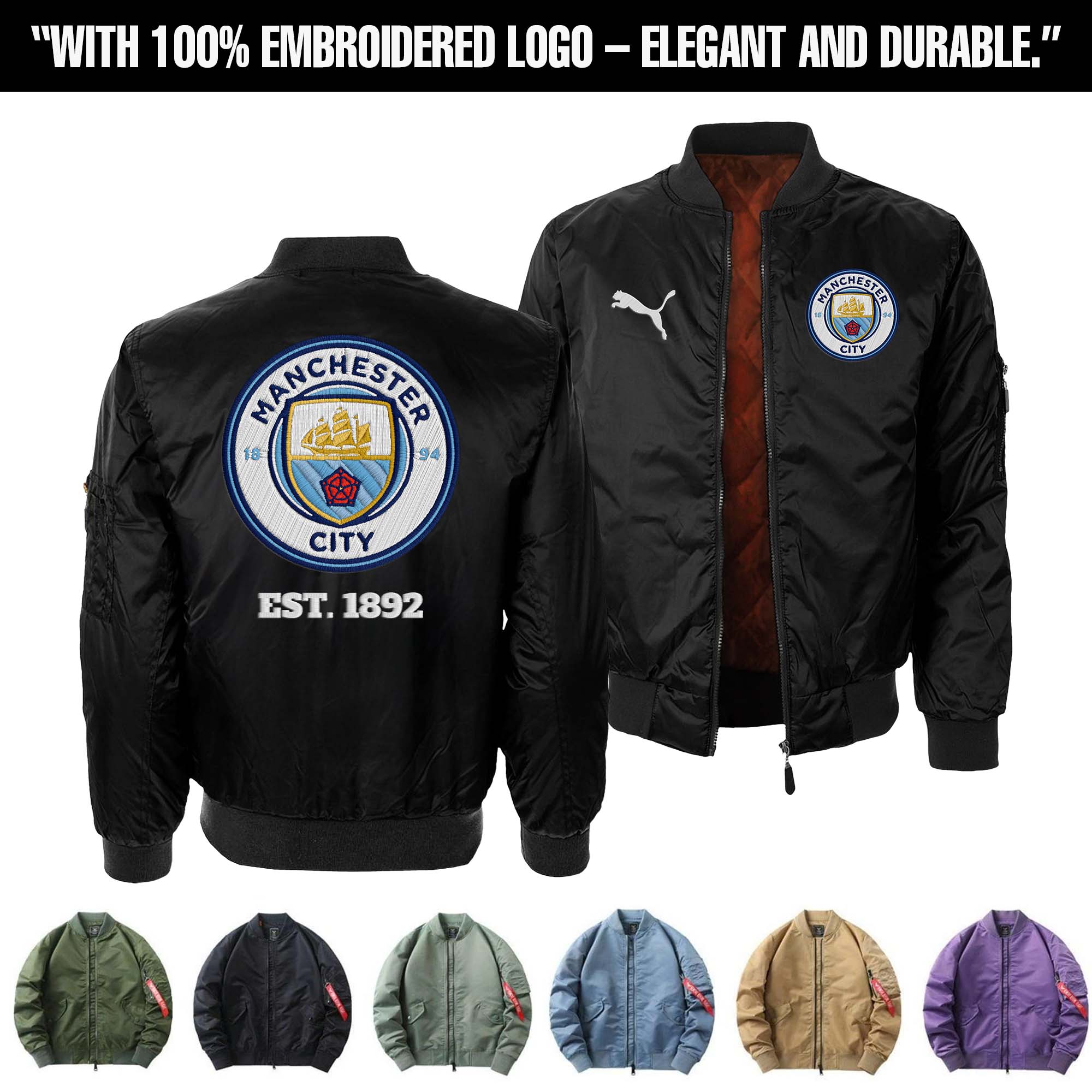 Manchester City F.C Embroidered Bomber Jacket PT75924