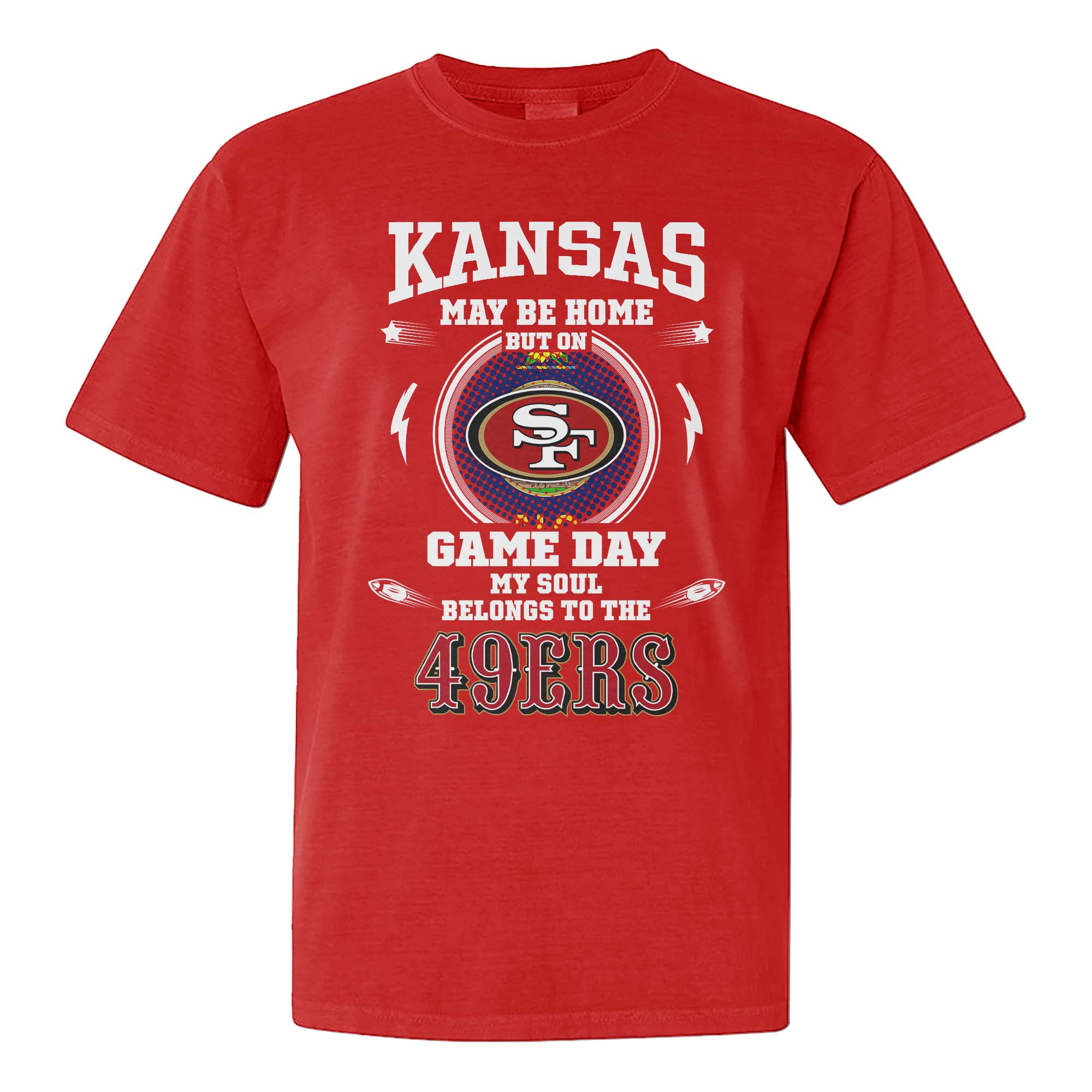 I Live In Kansas And On Game Day My Heart And Soul Belongs To 49ers Shirt PT76032