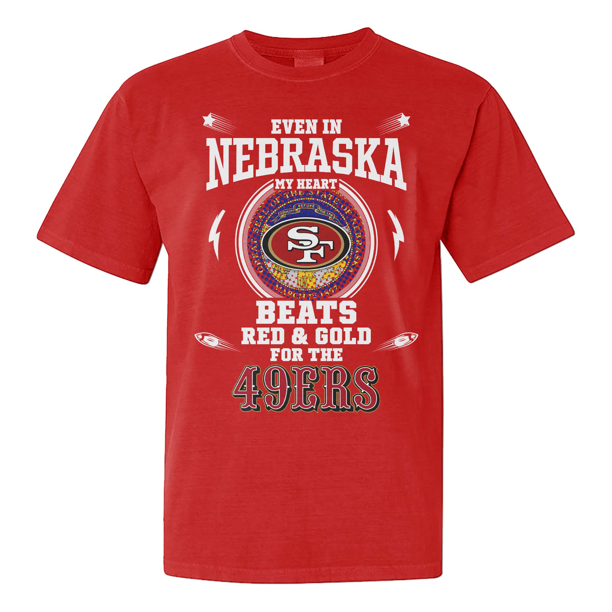I Live In Nebraska And On Game Day My Heart And Soul Belongs To 49ers Shirt PT76034