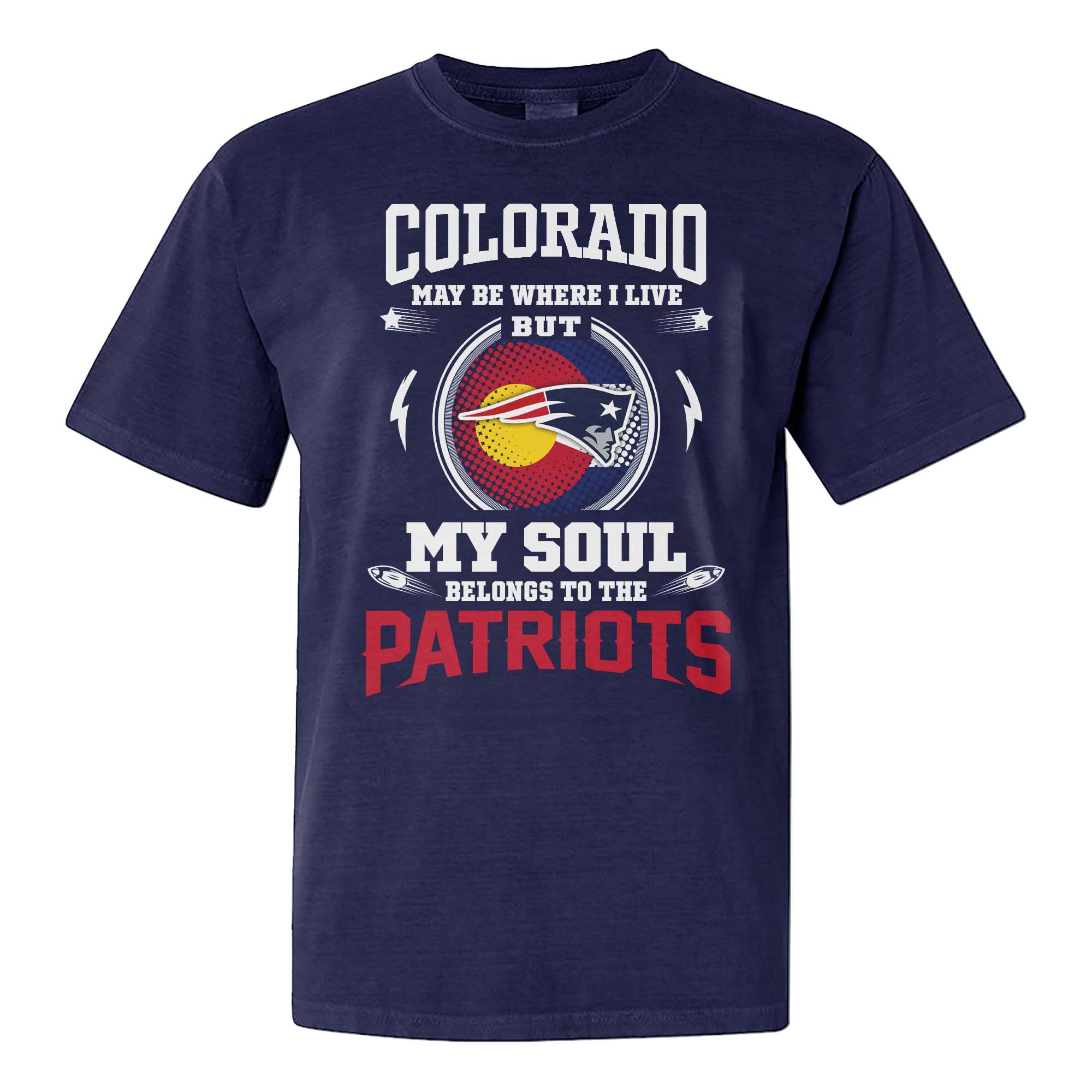 I Live In Colorado And On Game Day My Heart And Soul Belongs To Patriots Shirt PT76006