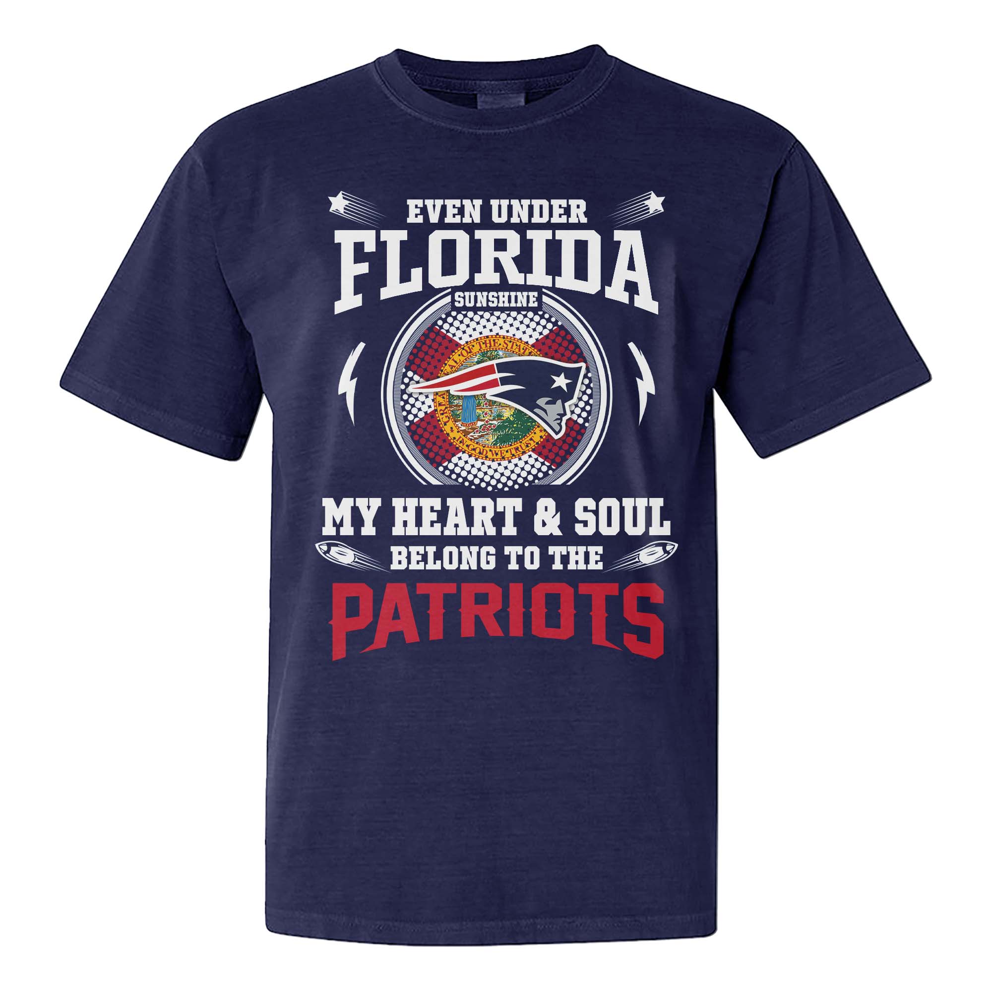 I Live In Florida And On Game Day My Heart And Soul Belongs To Patriots Shirt PT76007