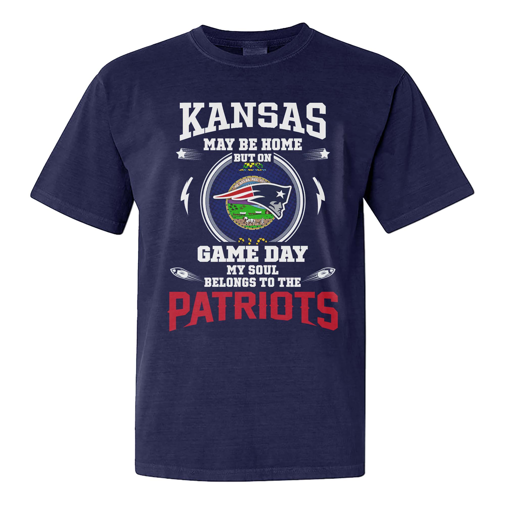 I Live In Kansas And On Game Day My Heart And Soul Belongs To Patriots Shirt PT76009