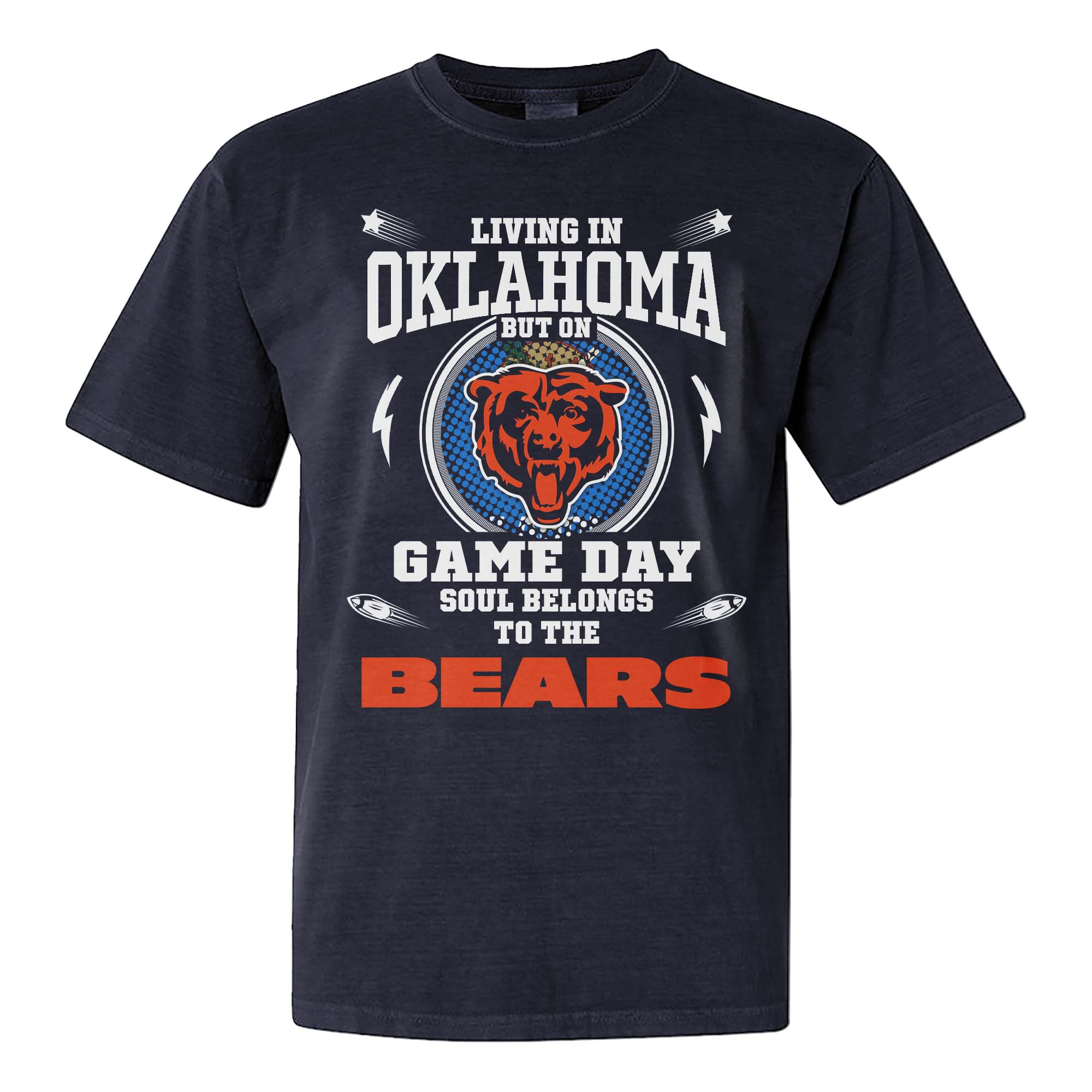 I Live In Oklahoma And On Game Day My Heart And Soul Belongs To Bears Shirt PT76024