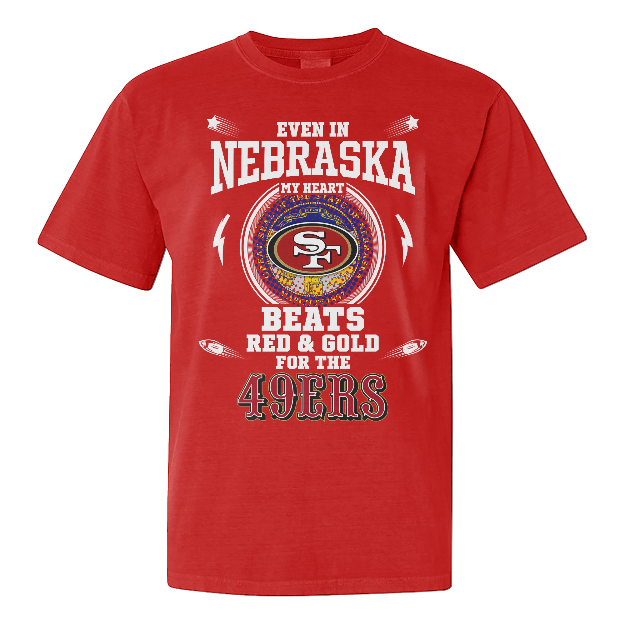 I Live In Nebraska And On Game Day My Heart And Soul Belongs To 49ers Shirt PT76159