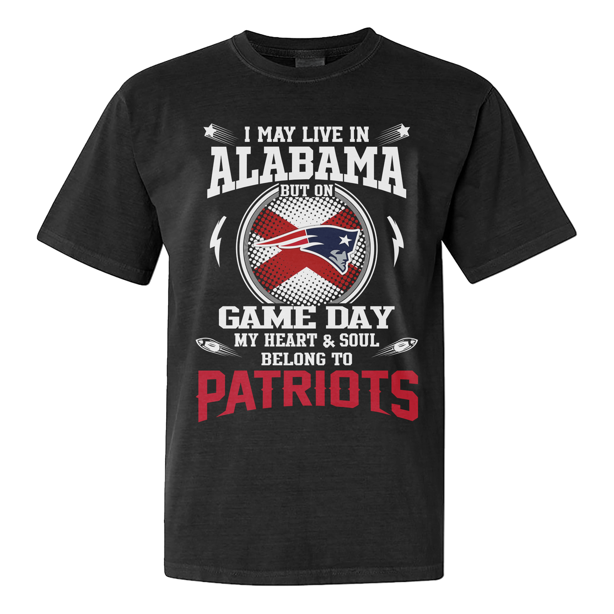 I Live In Alabama And On Game Day My Heart And Soul Belongs To Patriots Shirt PT76233