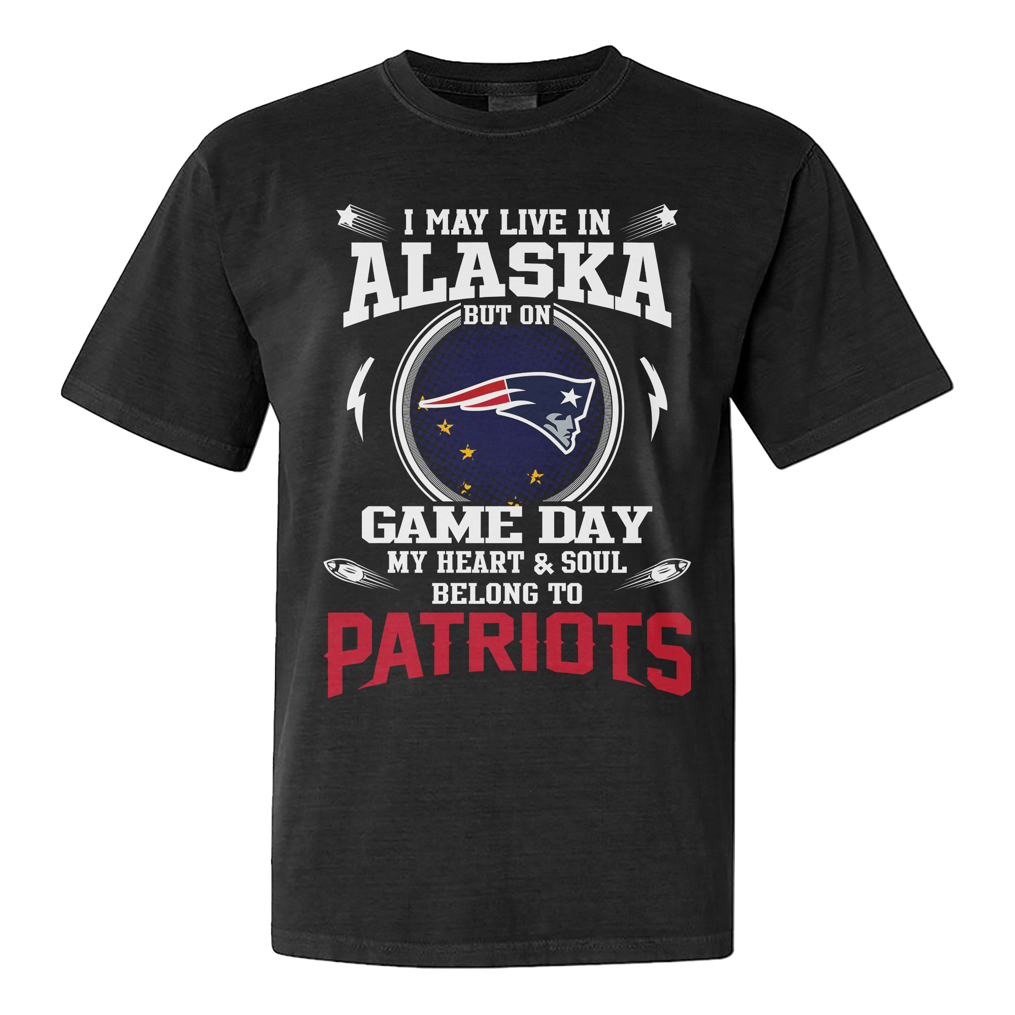 I Live In Alaska And On Game Day My Heart And Soul Belongs To Patriots Shirt PT76234