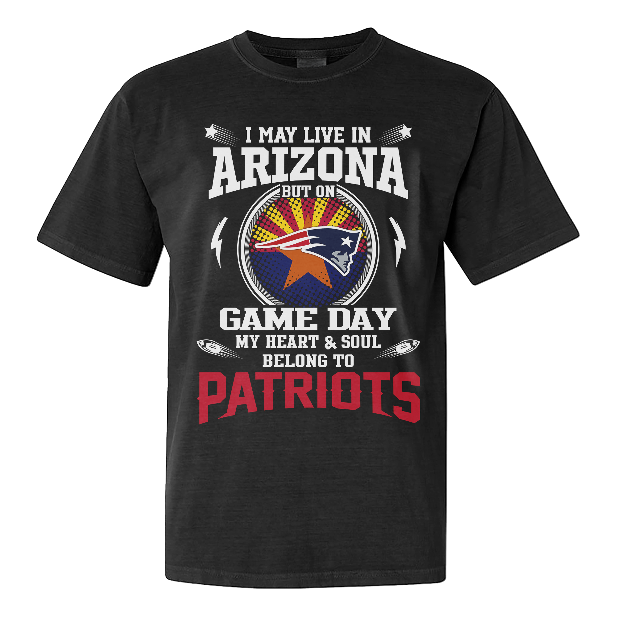 I Live In Arizona And On Game Day My Heart And Soul Belongs To Patriots Shirt PT76235