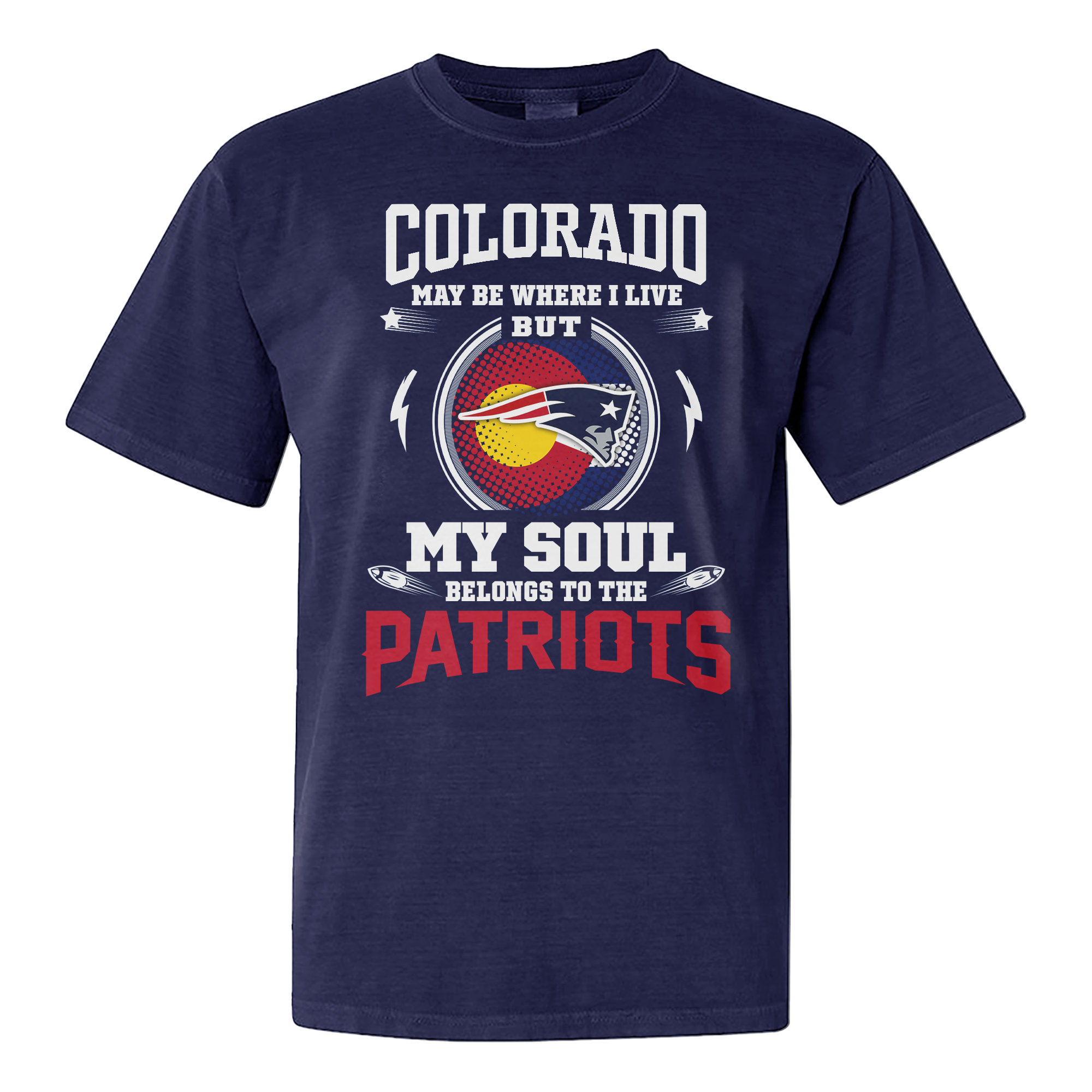 I Live In Colorado And On Game Day My Heart And Soul Belongs To Patriots Shirt PT76238
