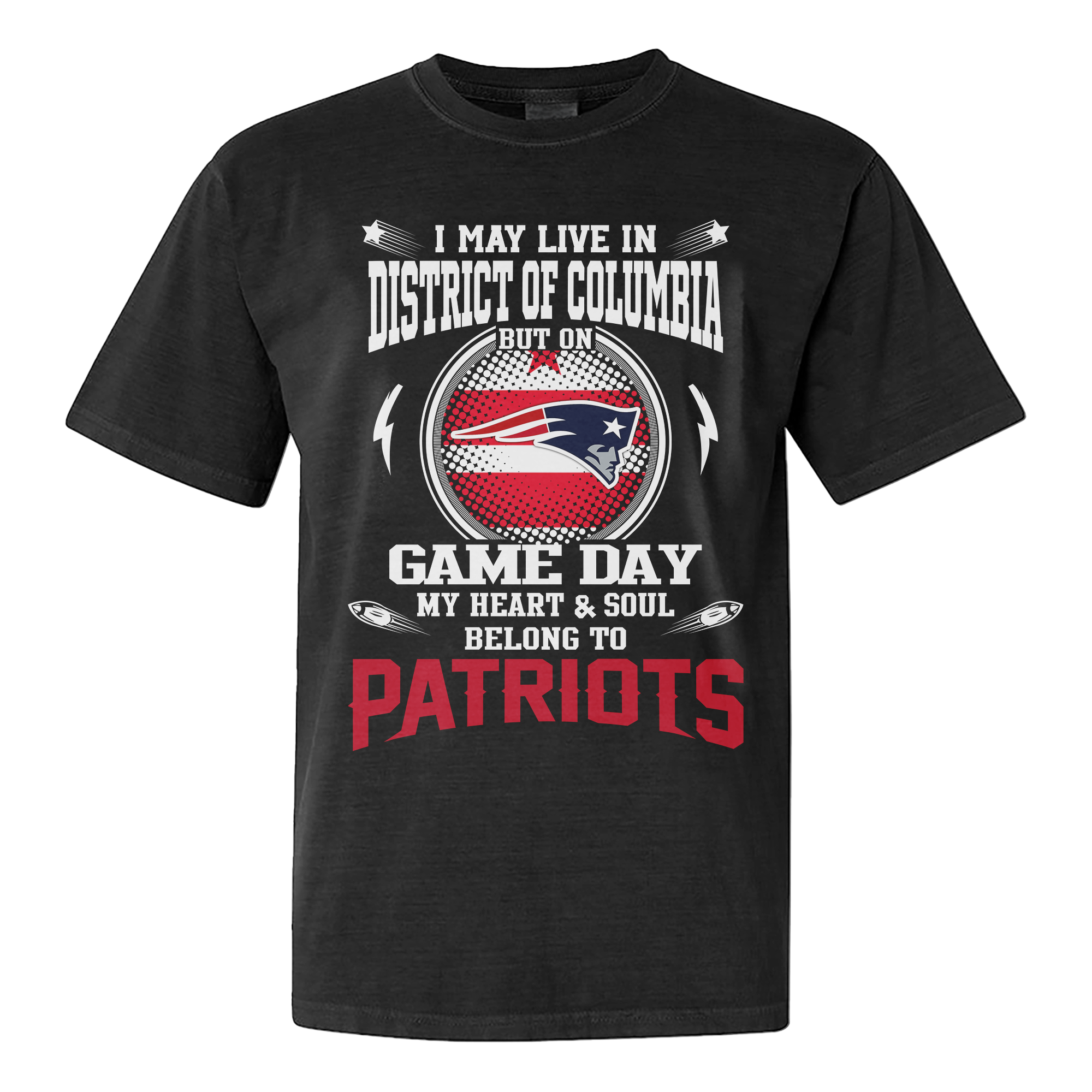 I Live In District of Columbia And On Game Day My Heart And Soul Belongs To Patriots Shirt PT76241