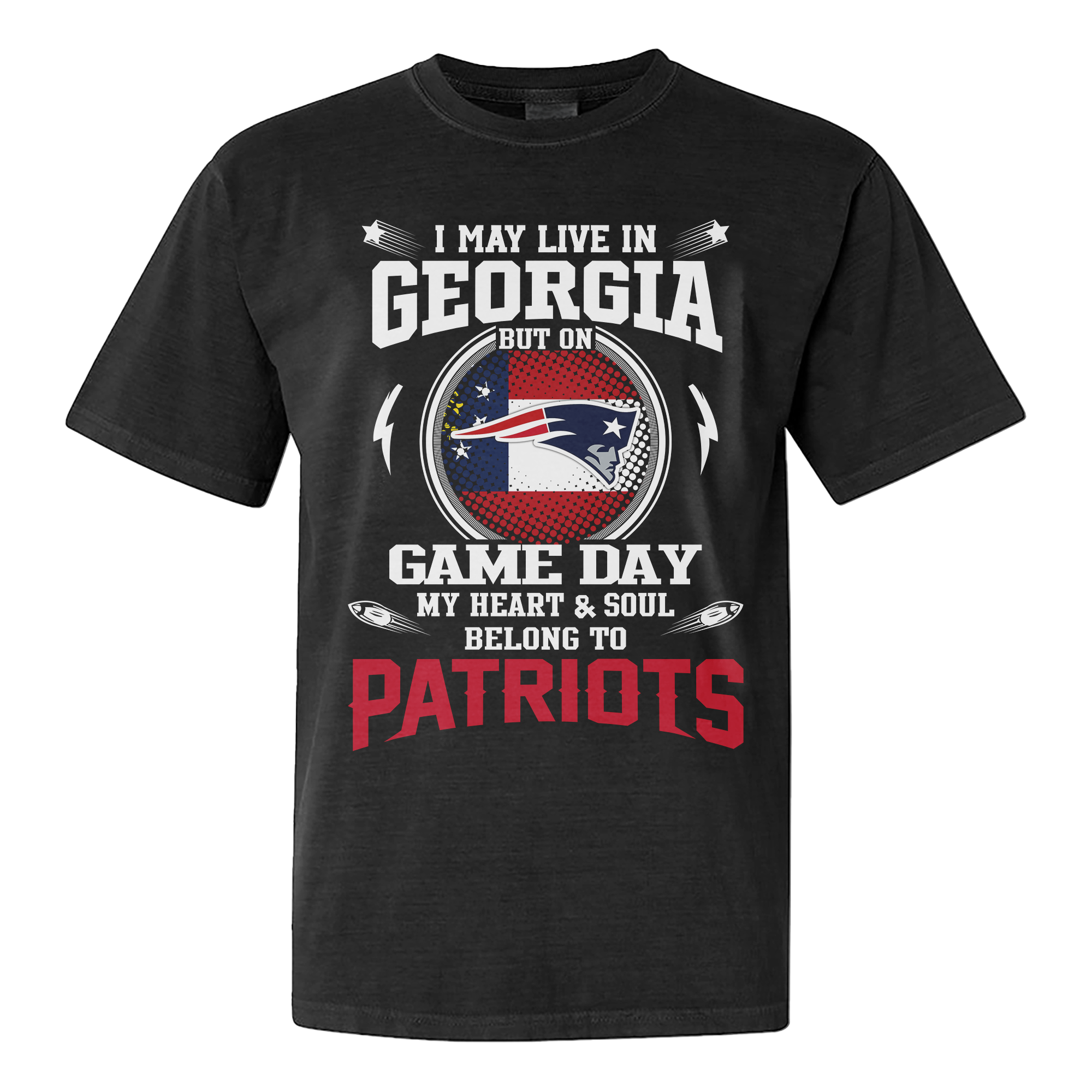 I Live In Georgia And On Game Day My Heart And Soul Belongs To Patriots Shirt PT76243