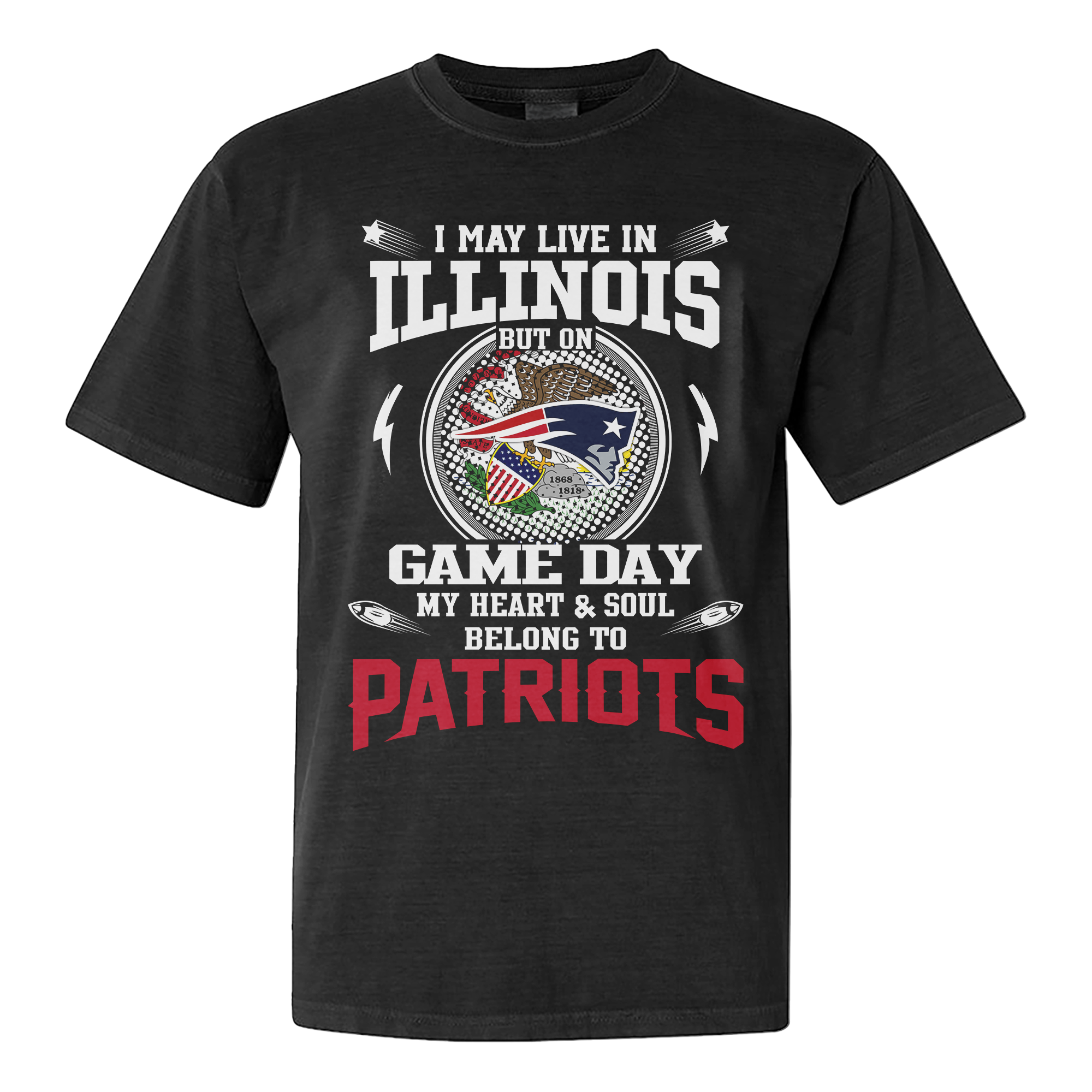 I Live In Illinois And On Game Day My Heart And Soul Belongs To Patriots Shirt PT76246