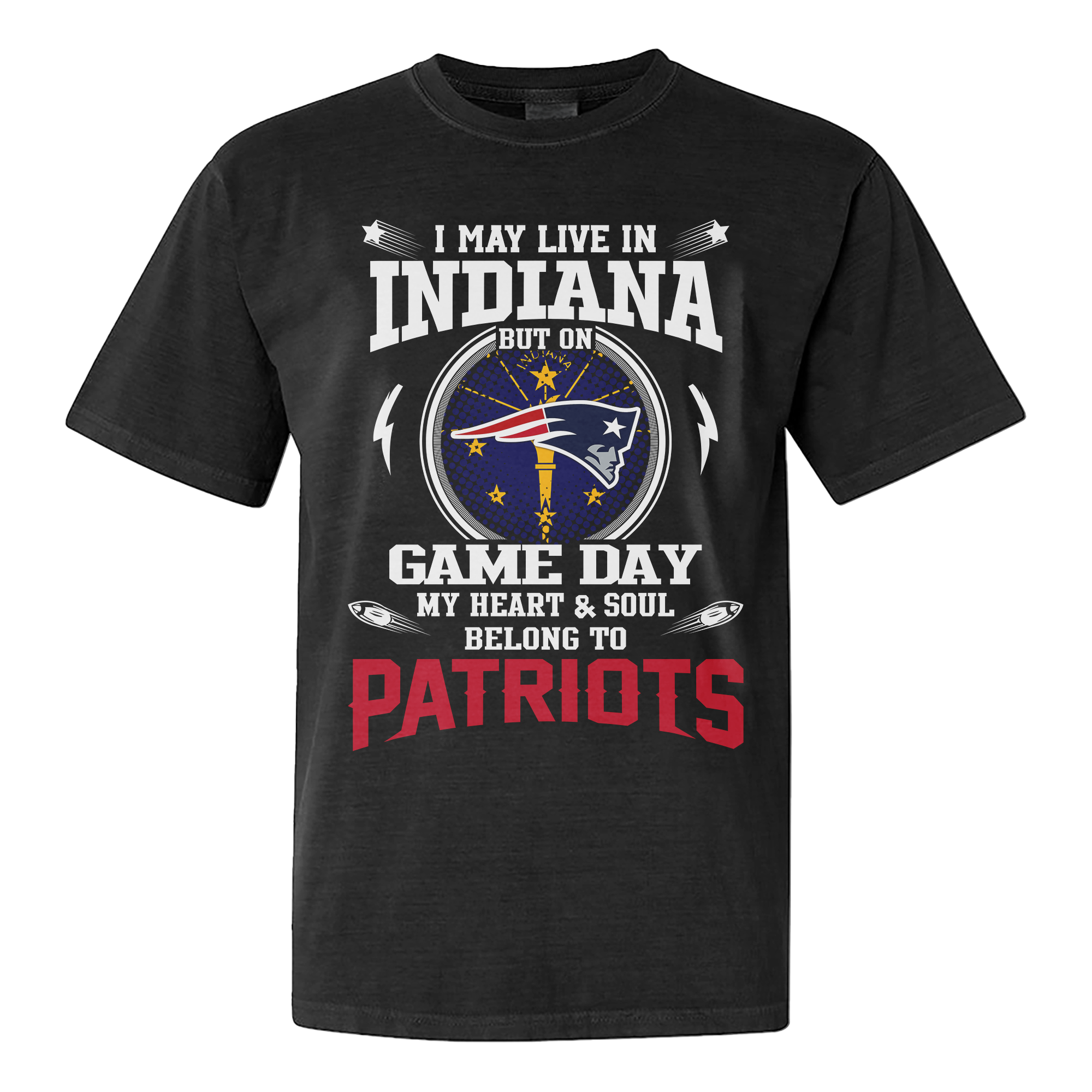 I Live In Indiana And On Game Day My Heart And Soul Belongs To Patriots Shirt PT76247