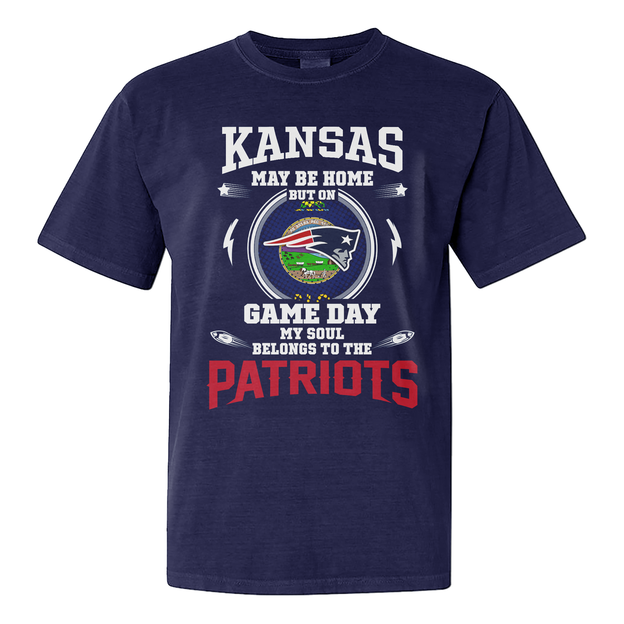 I Live In Kansas And On Game Day My Heart And Soul Belongs To Patriots Shirt PT76249