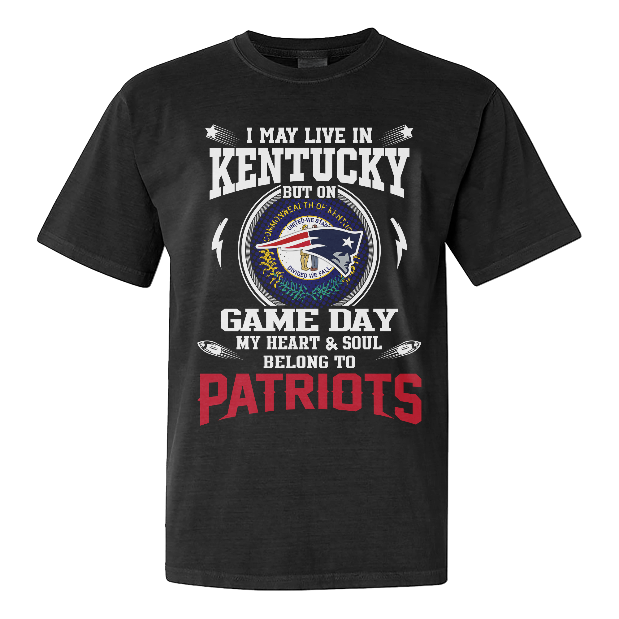 I Live In Kentucky And On Game Day My Heart And Soul Belongs To Patriots Shirt PT76250