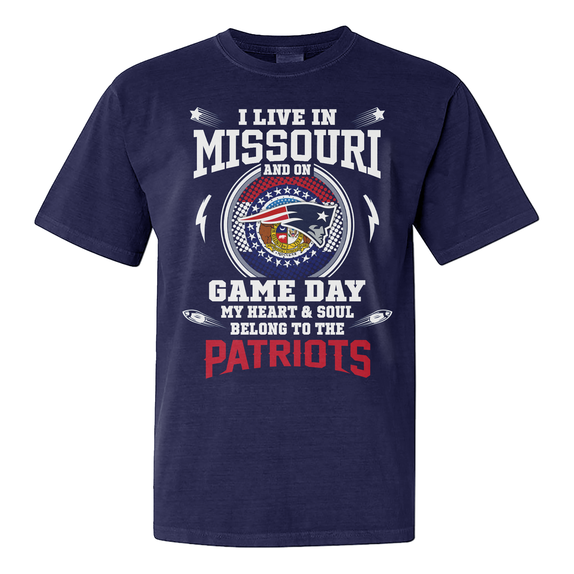 I Live In Missouri And On Game Day My Heart And Soul Belongs To Patriots Shirt PT76257