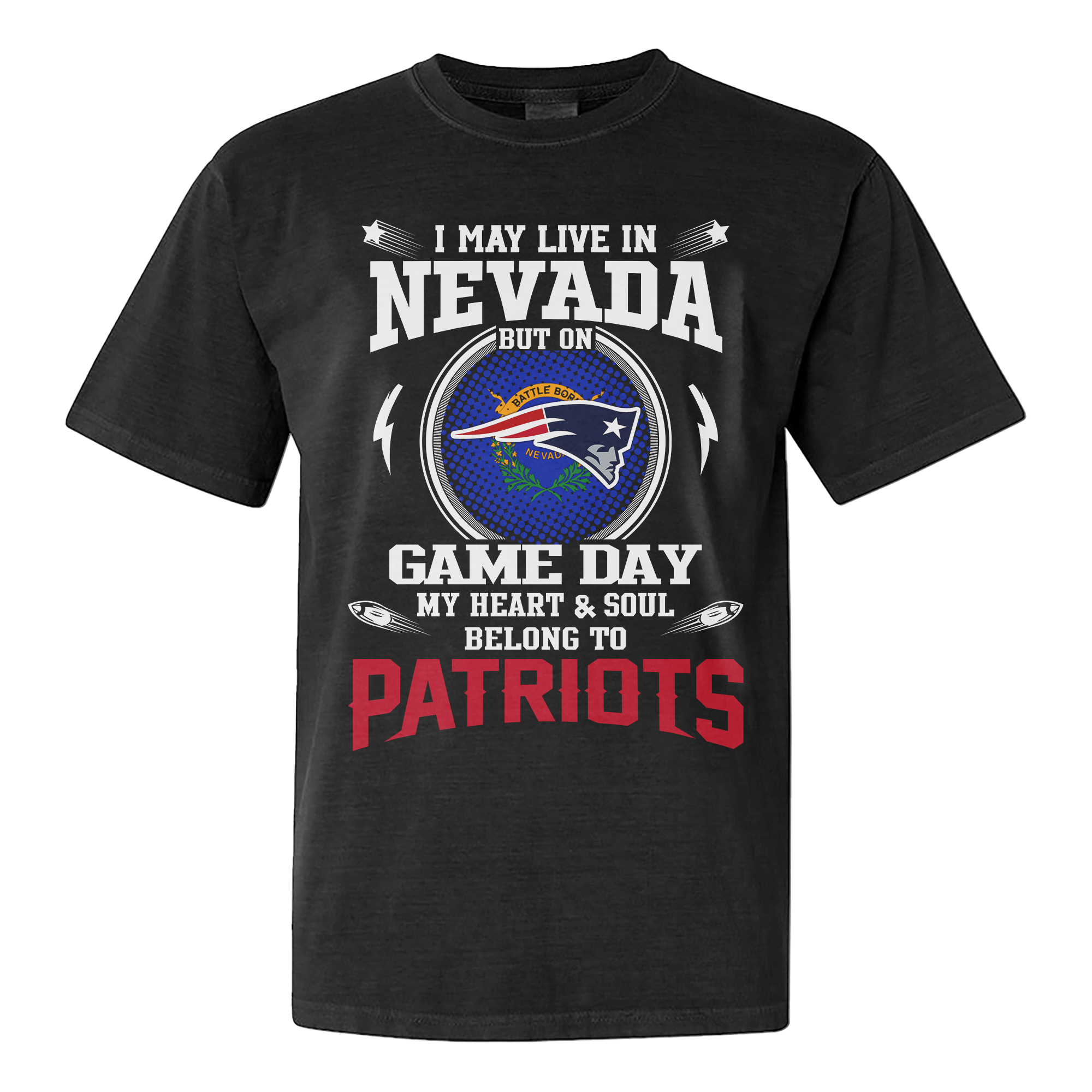 I Live In Nevada And On Game Day My Heart And Soul Belongs To Patriots Shirt PT76260