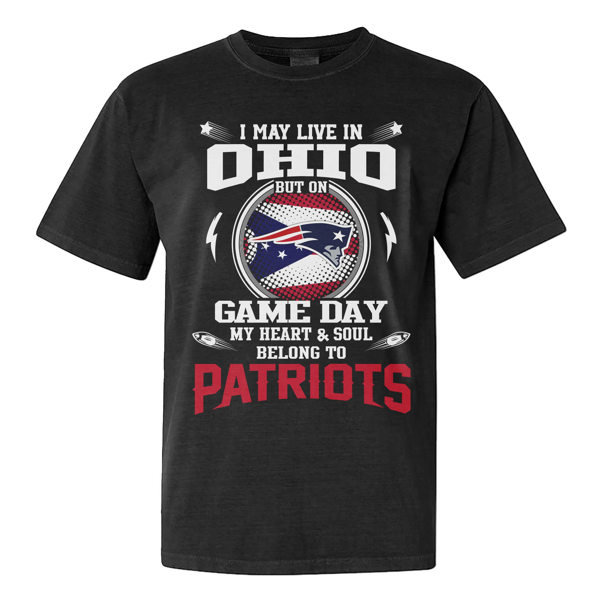 I Live In Ohio And On Game Day My Heart And Soul Belongs To Patriots Shirt PT76267