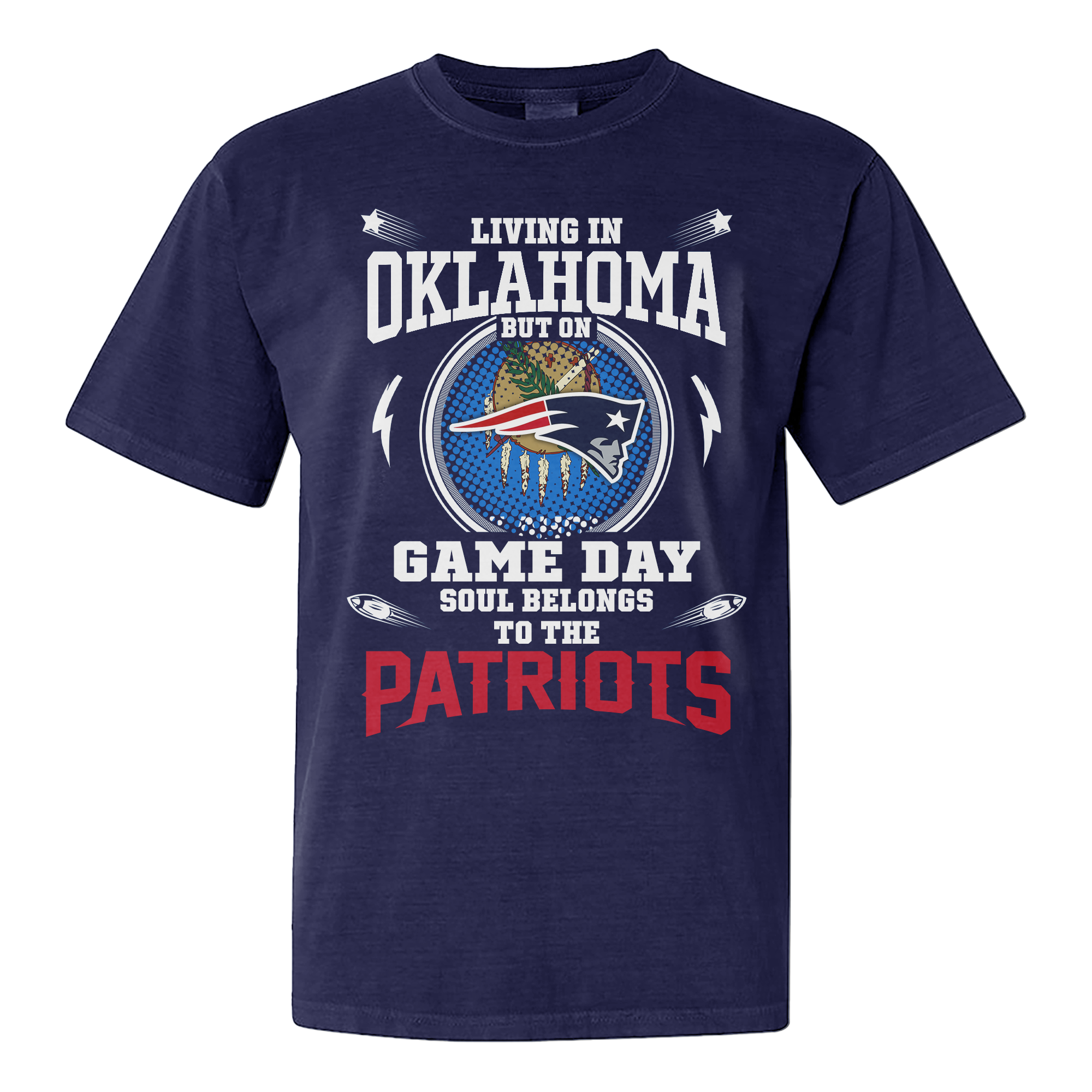 I Live In Oklahoma And On Game Day My Heart And Soul Belongs To Patriots Shirt PT76268