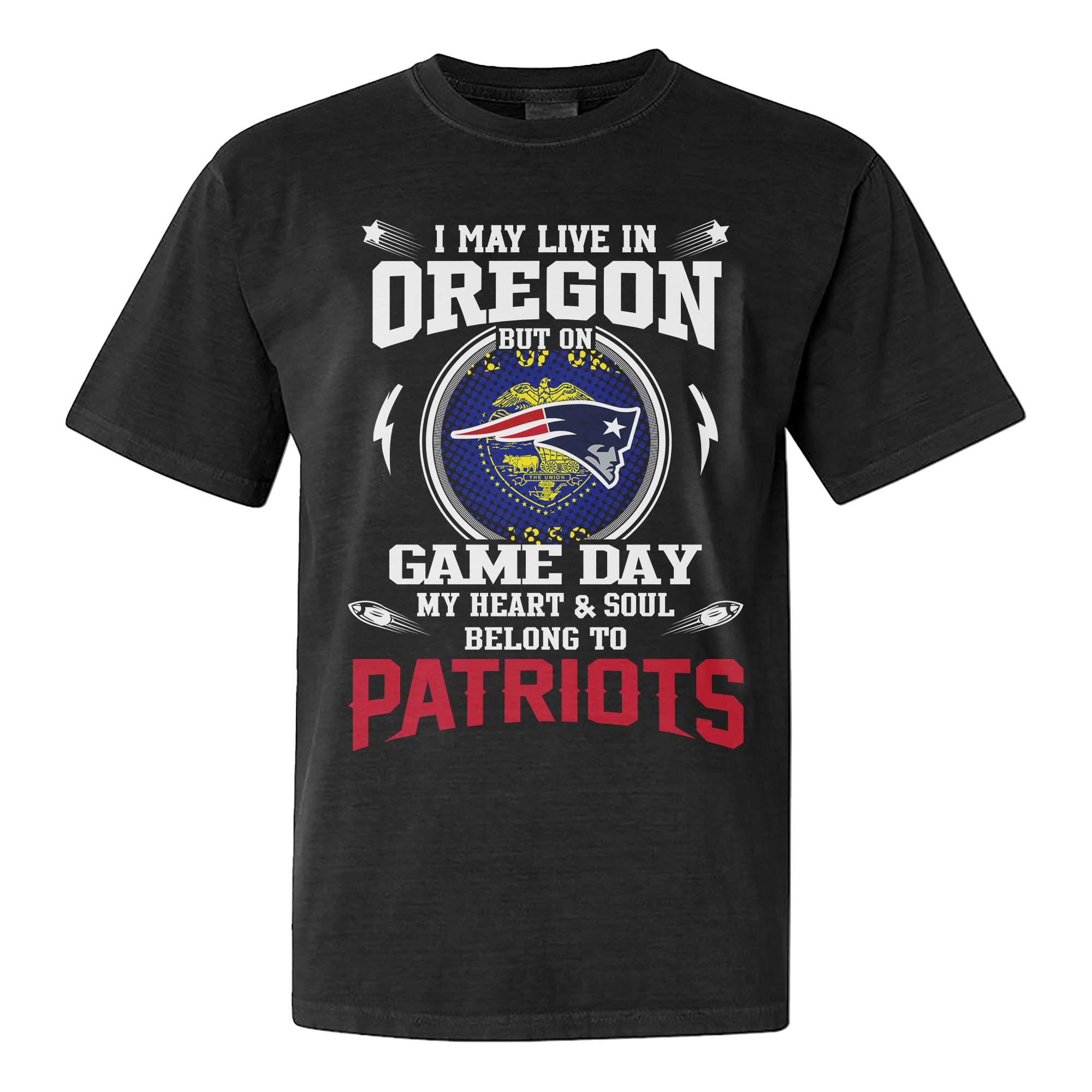 I Live In Oregon And On Game Day My Heart And Soul Belongs To Patriots Shirt PT76269