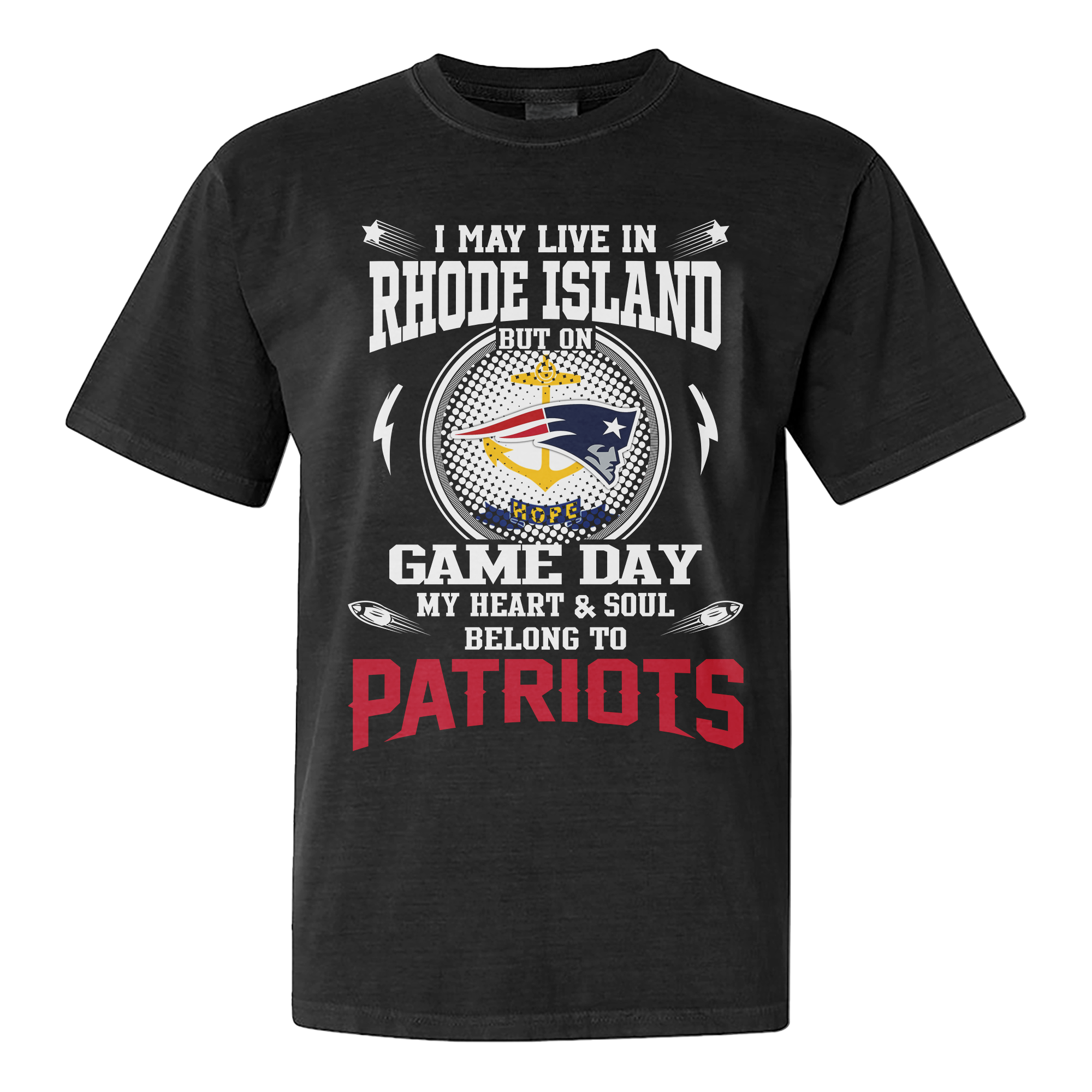 I Live In Rhode Island And On Game Day My Heart And Soul Belongs To Patriots Shirt PT76271