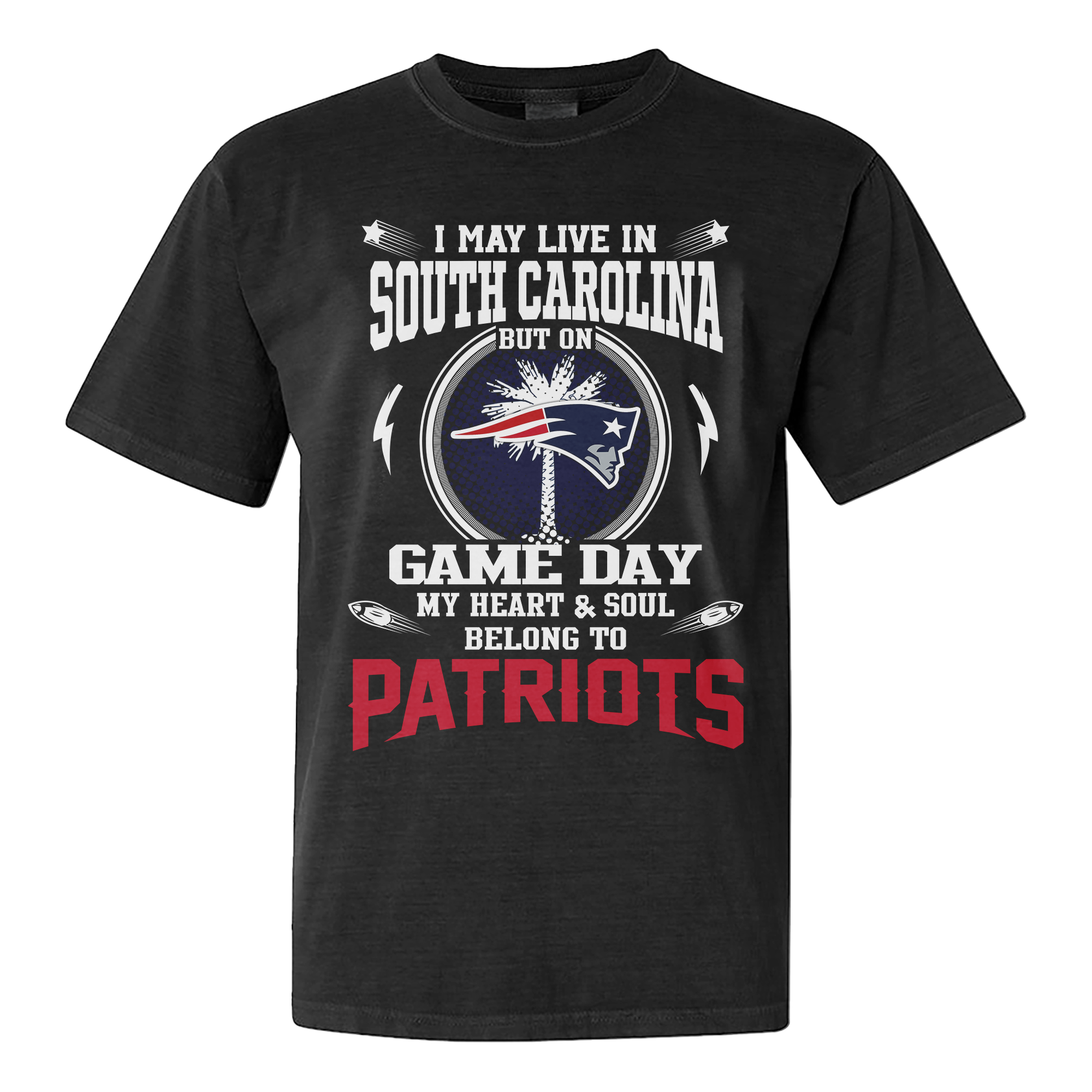 I Live In South Carolina And On Game Day My Heart And Soul Belongs To Patriots Shirt PT76272