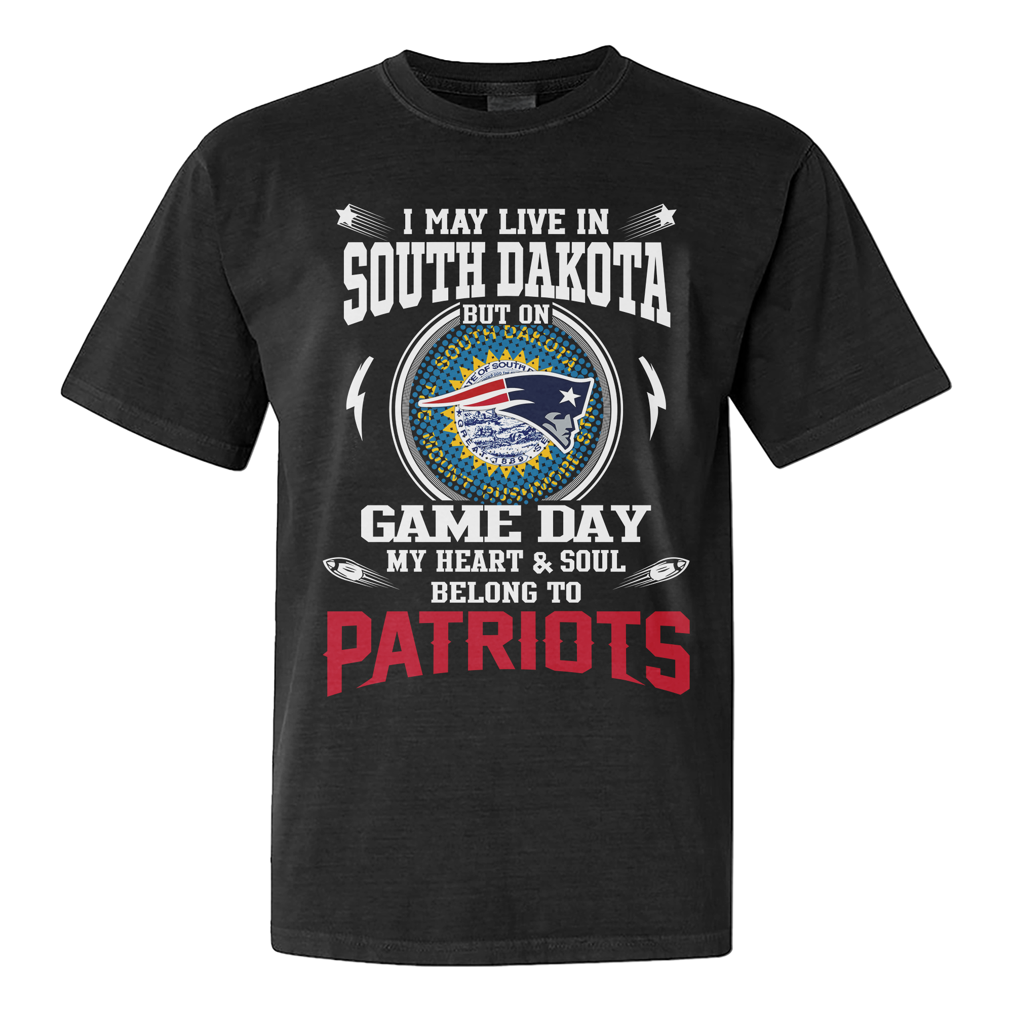 I Live In South Dakota And On Game Day My Heart And Soul Belongs To Patriots Shirt PT76273