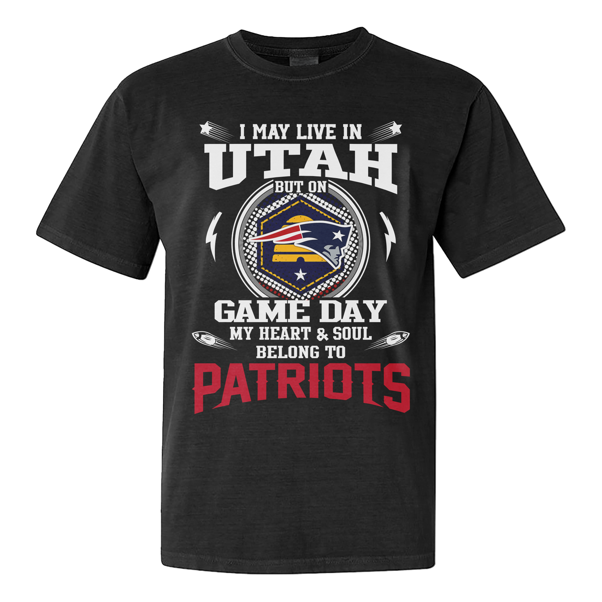 I Live In Utah And On Game Day My Heart And Soul Belongs To Patriots Shirt PT76276