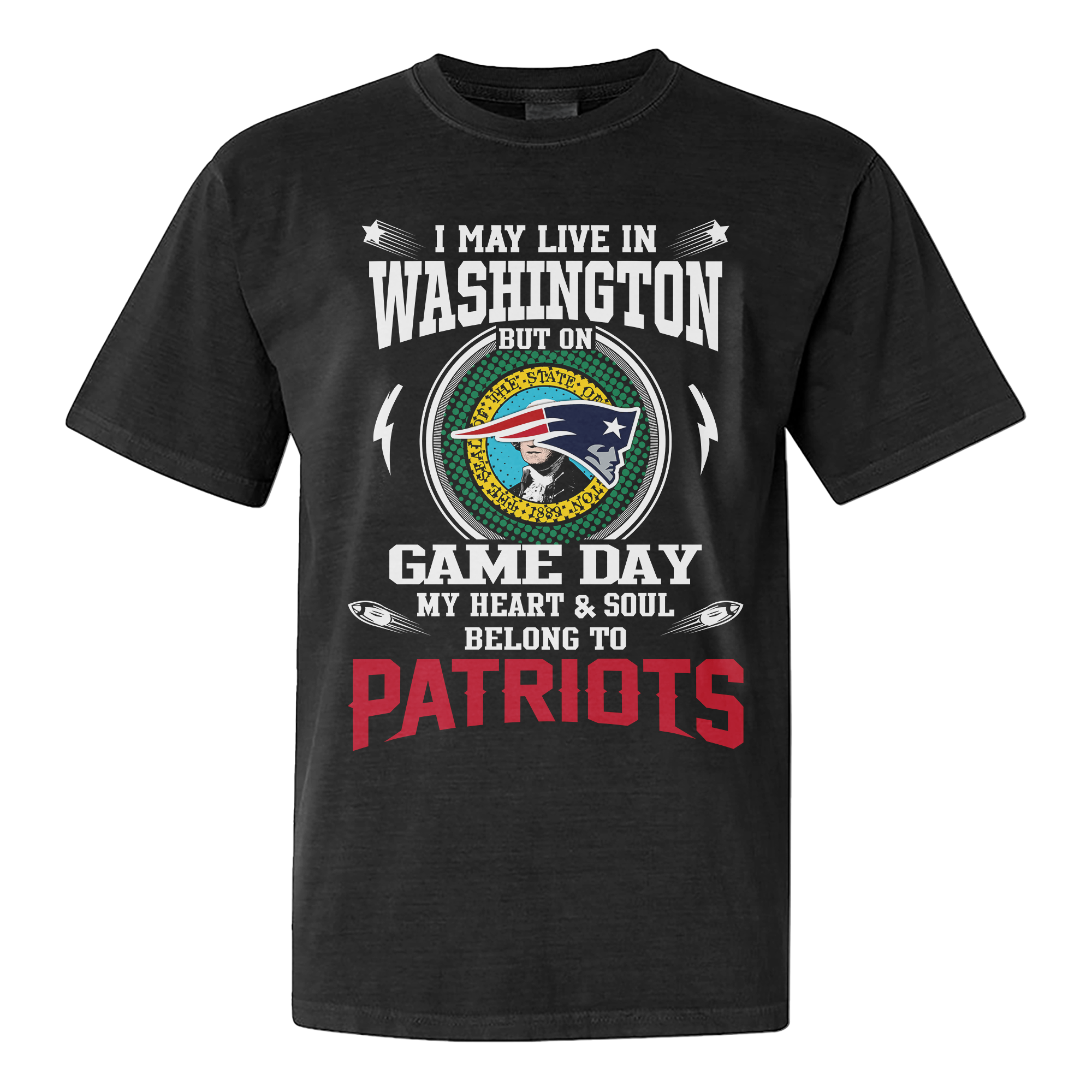 I Live In Washington And On Game Day My Heart And Soul Belongs To Patriots Shirt PT76279