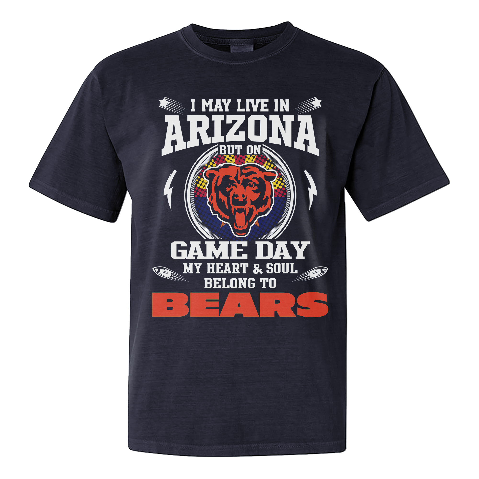 I Live In Arizona And On Game Day My Heart And Soul Belongs To Bears Shirt PT76185