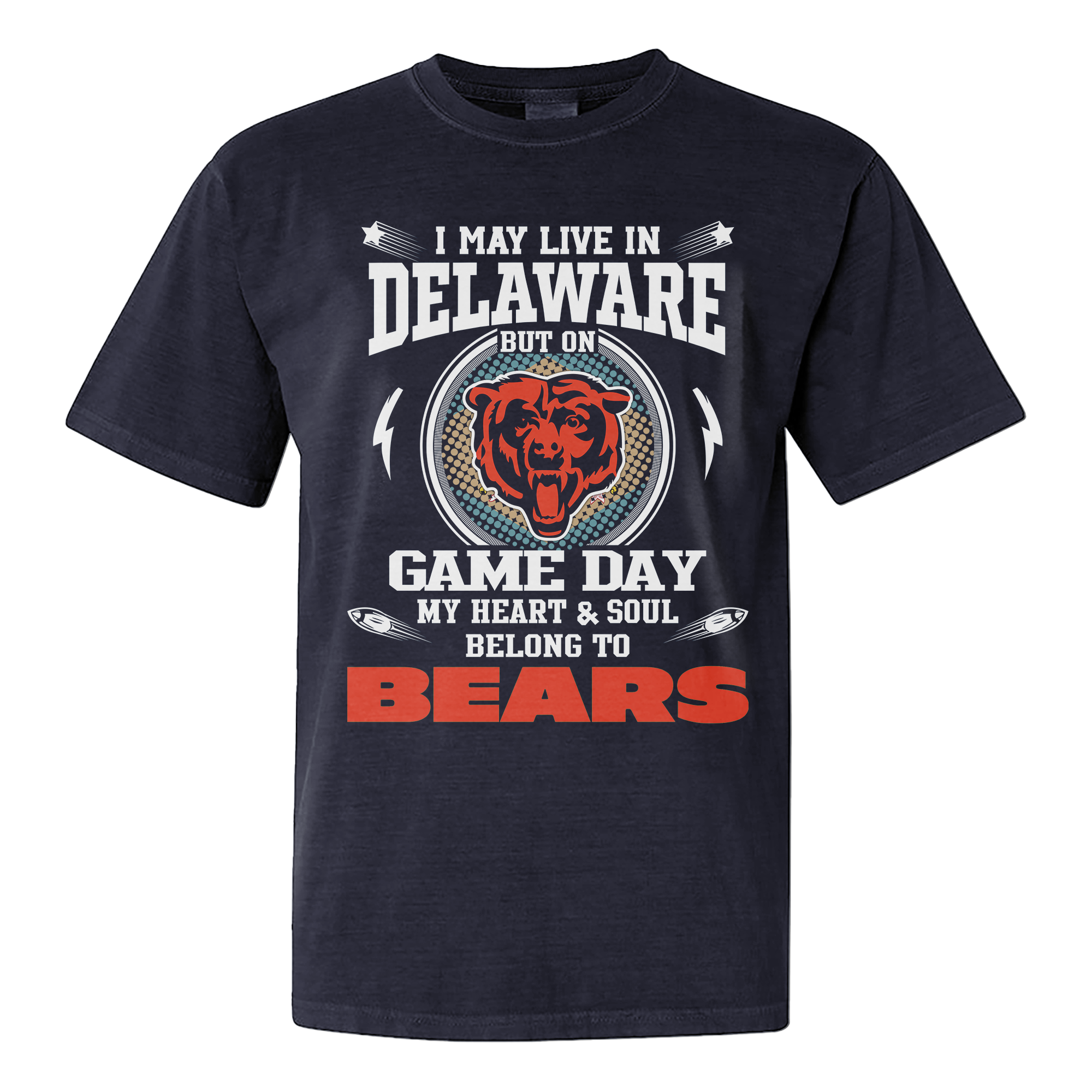 I Live In Delaware And On Game Day My Heart And Soul Belongs To Bears Shirt PT76190